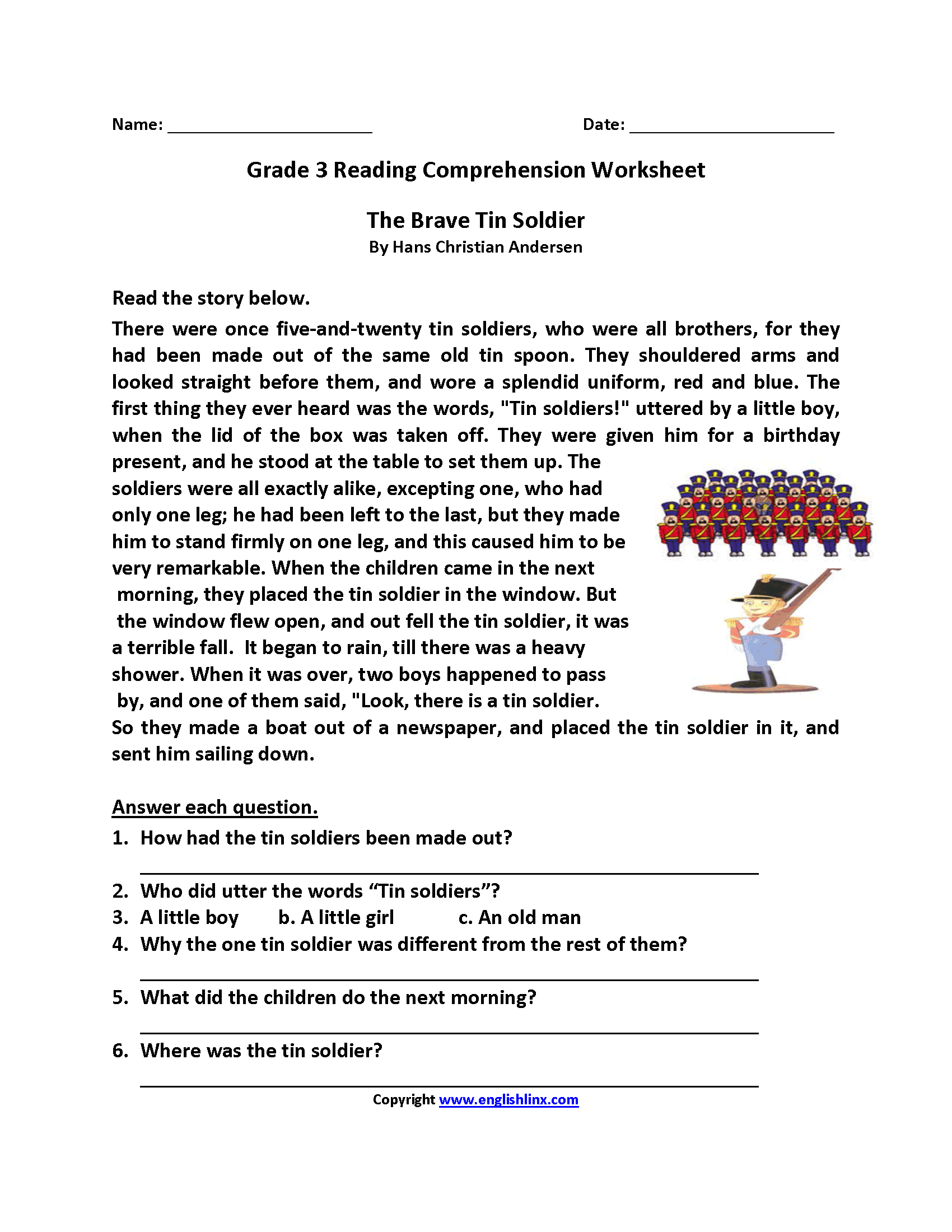 Reading Worksheets | Third Grade Reading Worksheets in Free Printable 3Rd Grade Reading Worksheets