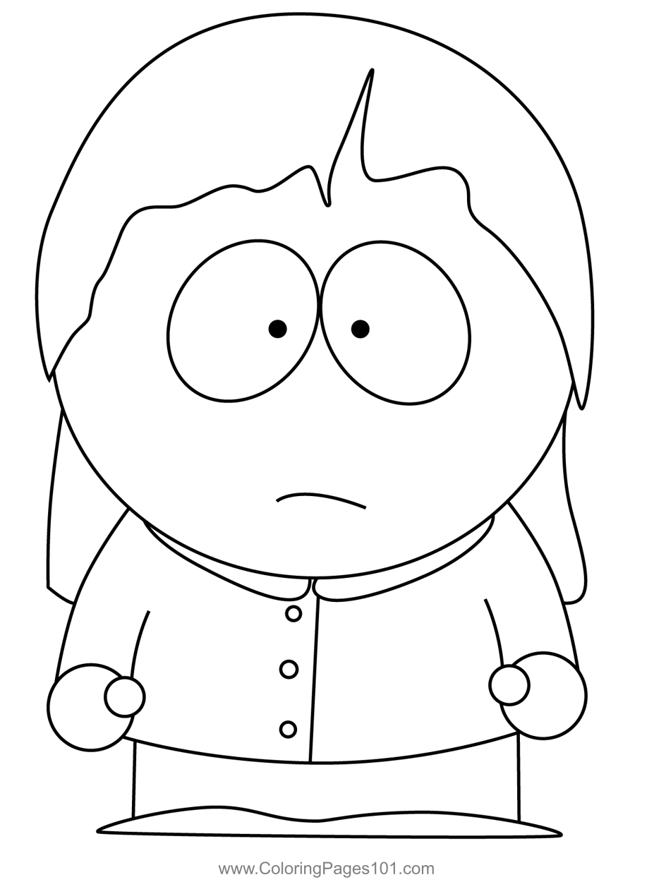 Red Mcarthur South Park Coloring Page regarding Free Printable South Park Coloring Pages