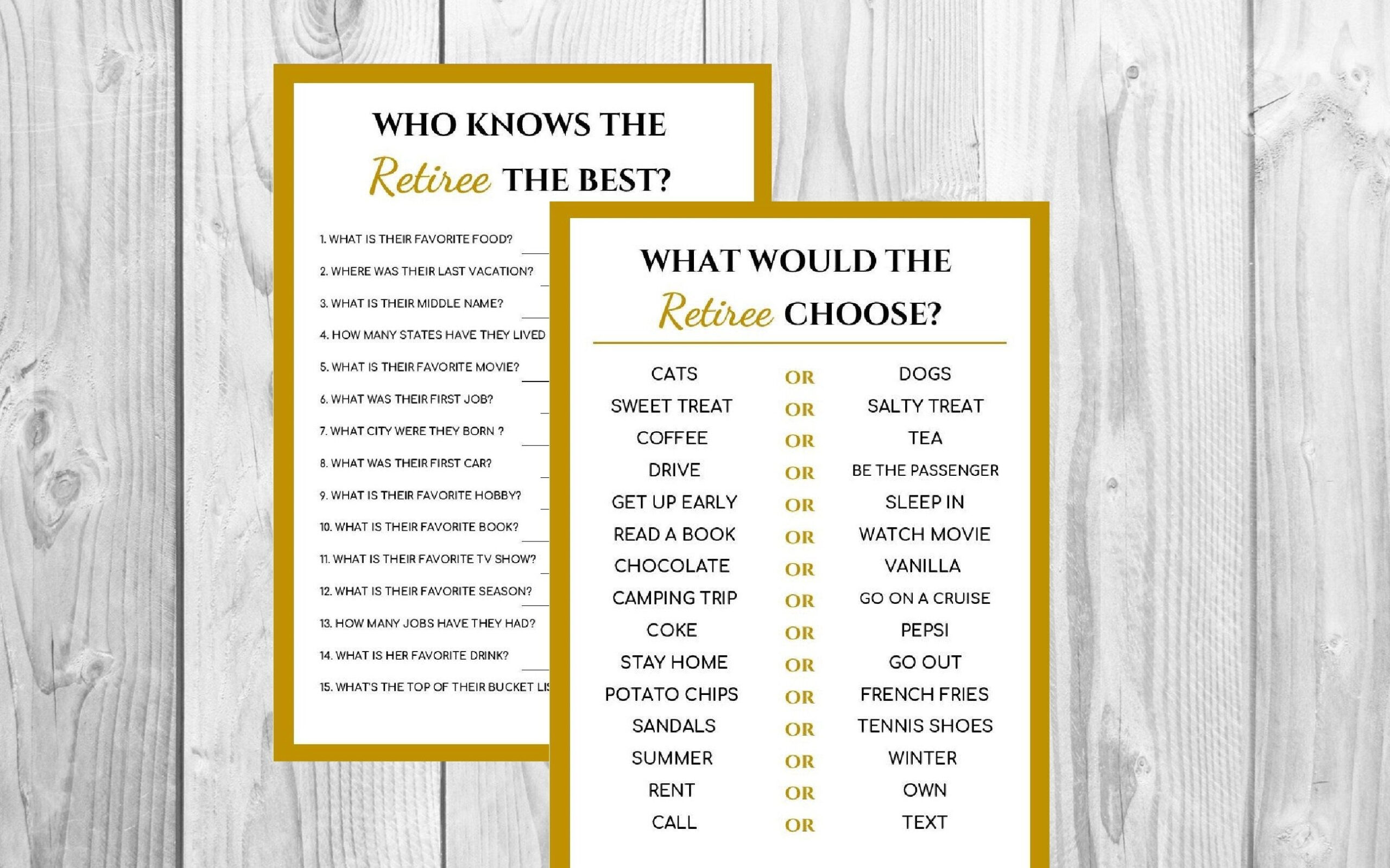 Retirement Party Game Printable Who Knows The Retiree What Would throughout Retirement Party Games Free Printable