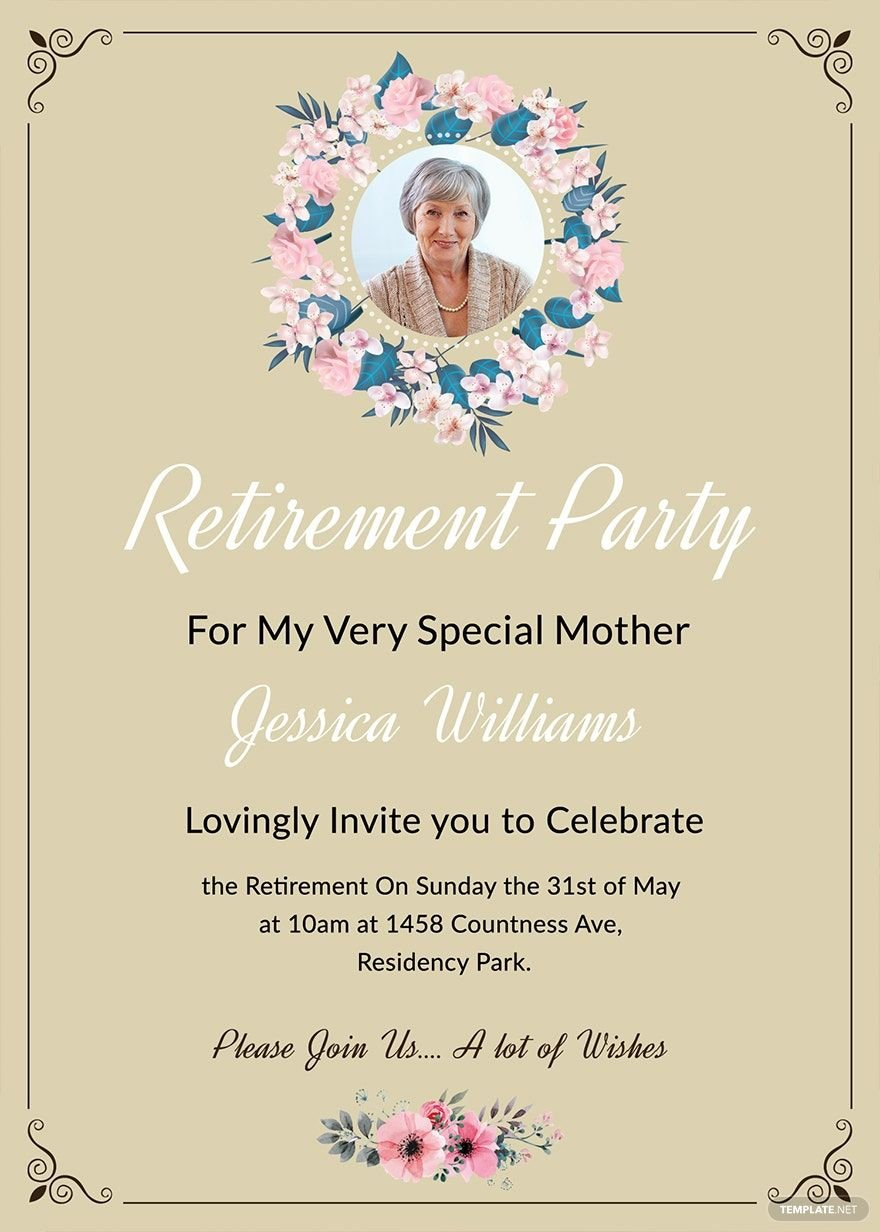 Retirement Party Invitation Template In Word, Psd, Illustrator within Free Printable Retirement Party Flyers