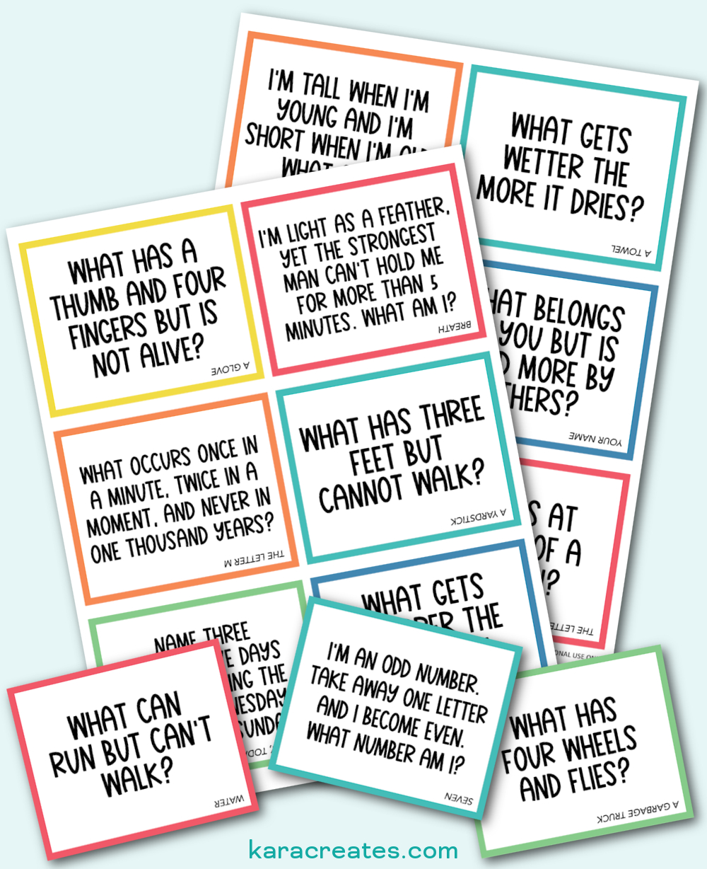 Riddle Lunchbox Notes in Free Printable Riddles