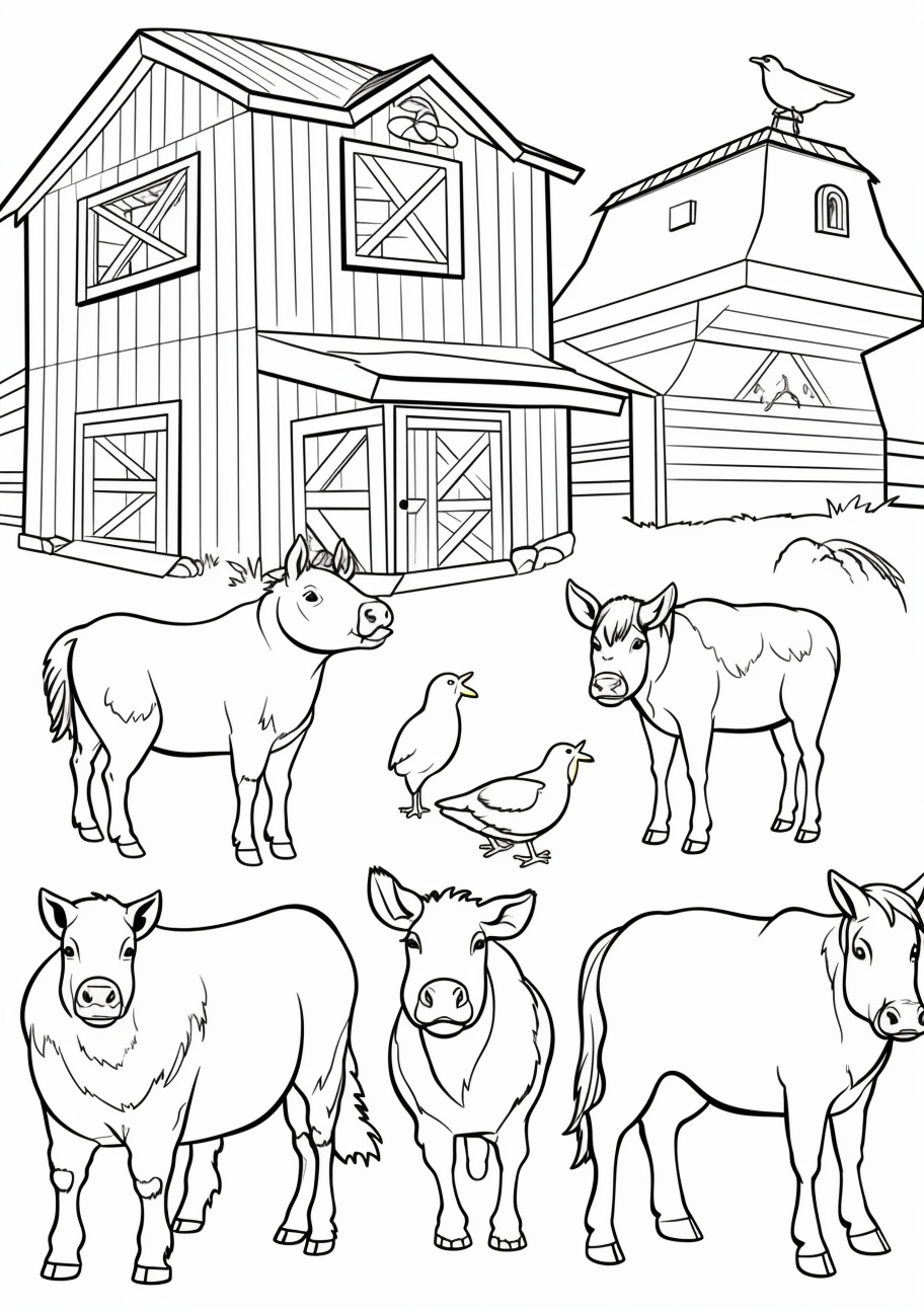 Rural Residents Farm Animals - Animal Coloring Pages Kid Friendly throughout Free Printable Arty Animal Outlines