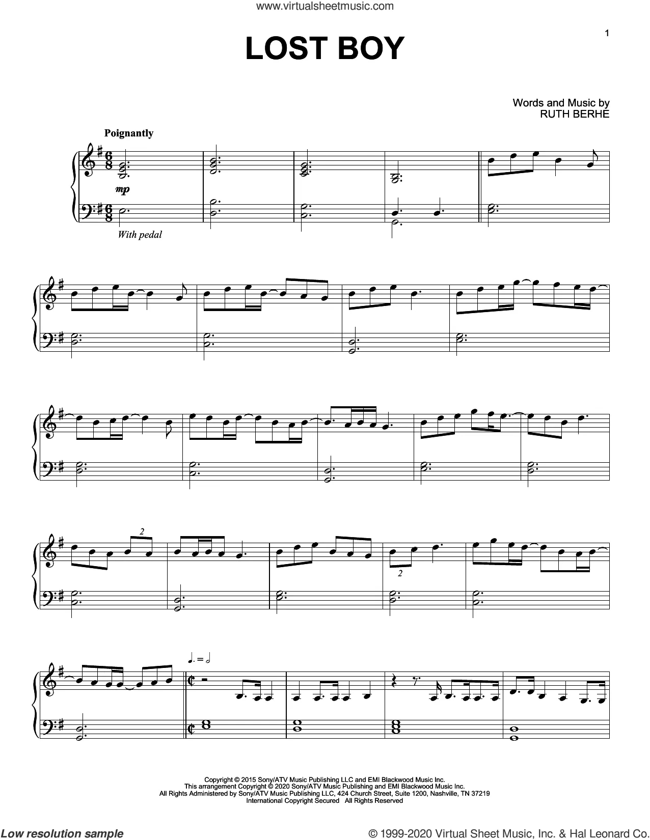 Ruth B Sheet Music To Download And Print with Lost Boy Piano Sheet Music Free Printable