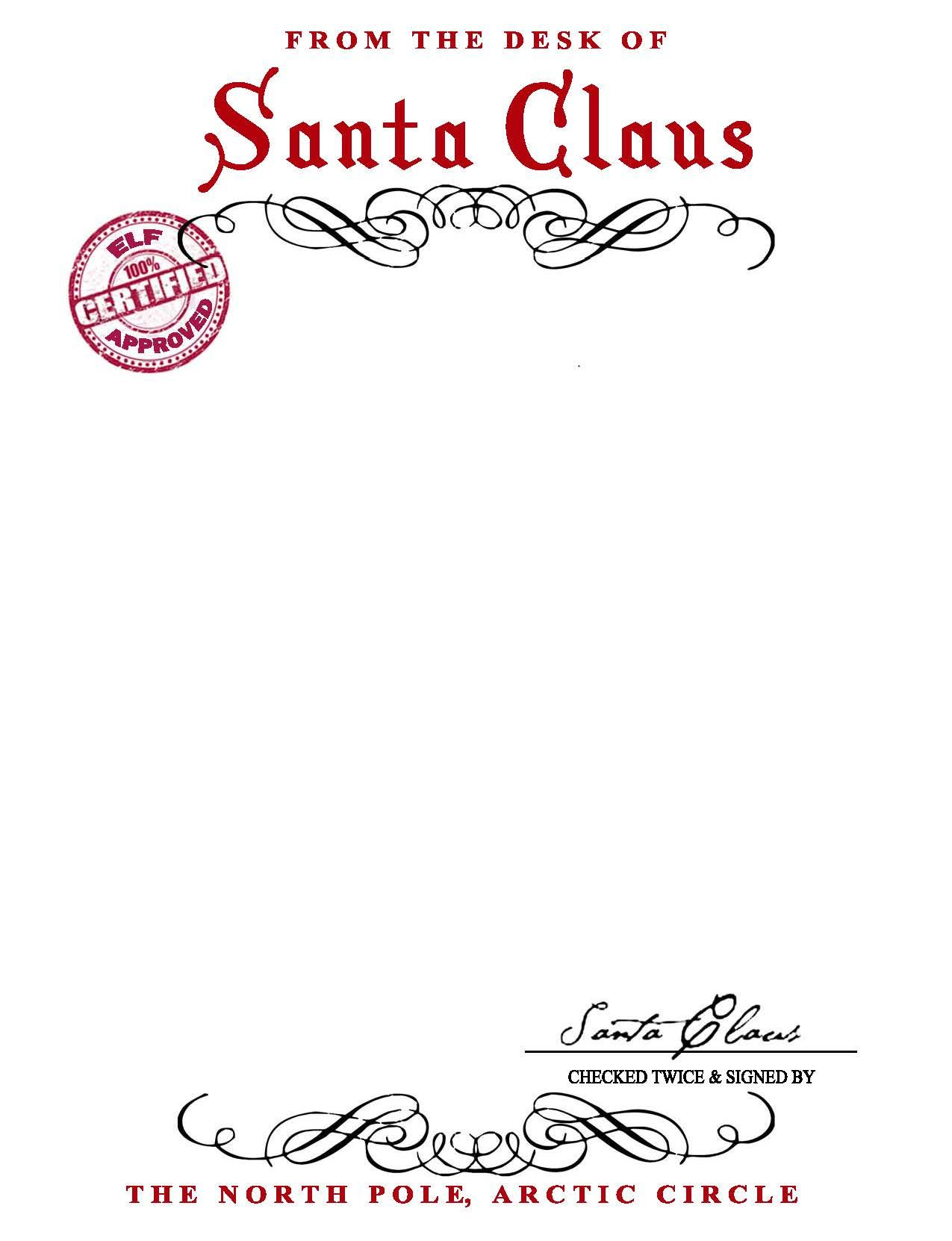 Santa Letter Template, Santa Claus Letter Template, Santa Template regarding Free Printable Letter From Santa Template