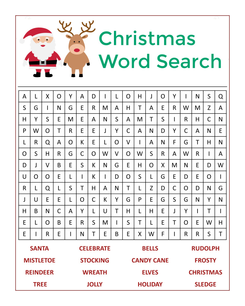 Santa&amp;#039;S Christmas Word Search Activity Page - Mama Likes This with regard to Free Printable Christmas Word Search Pages