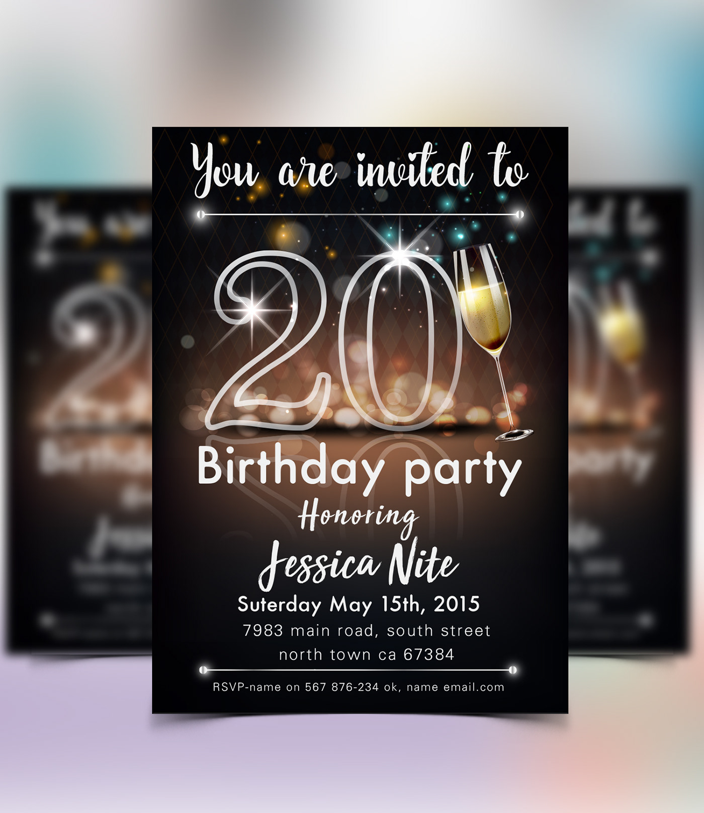 Save The Date, Birthday Invitation Template :: Behance pertaining to Free Printable Save the Date Birthday Invitations