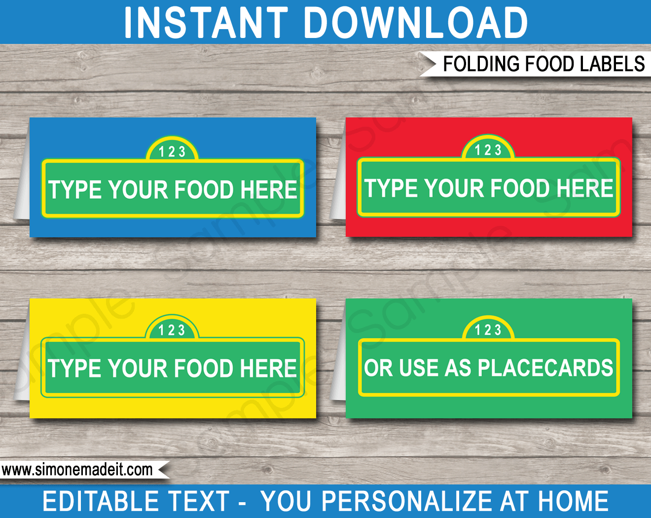 Sesame Street Party Food Labels Template throughout Free Printable Sesame Street Food Labels