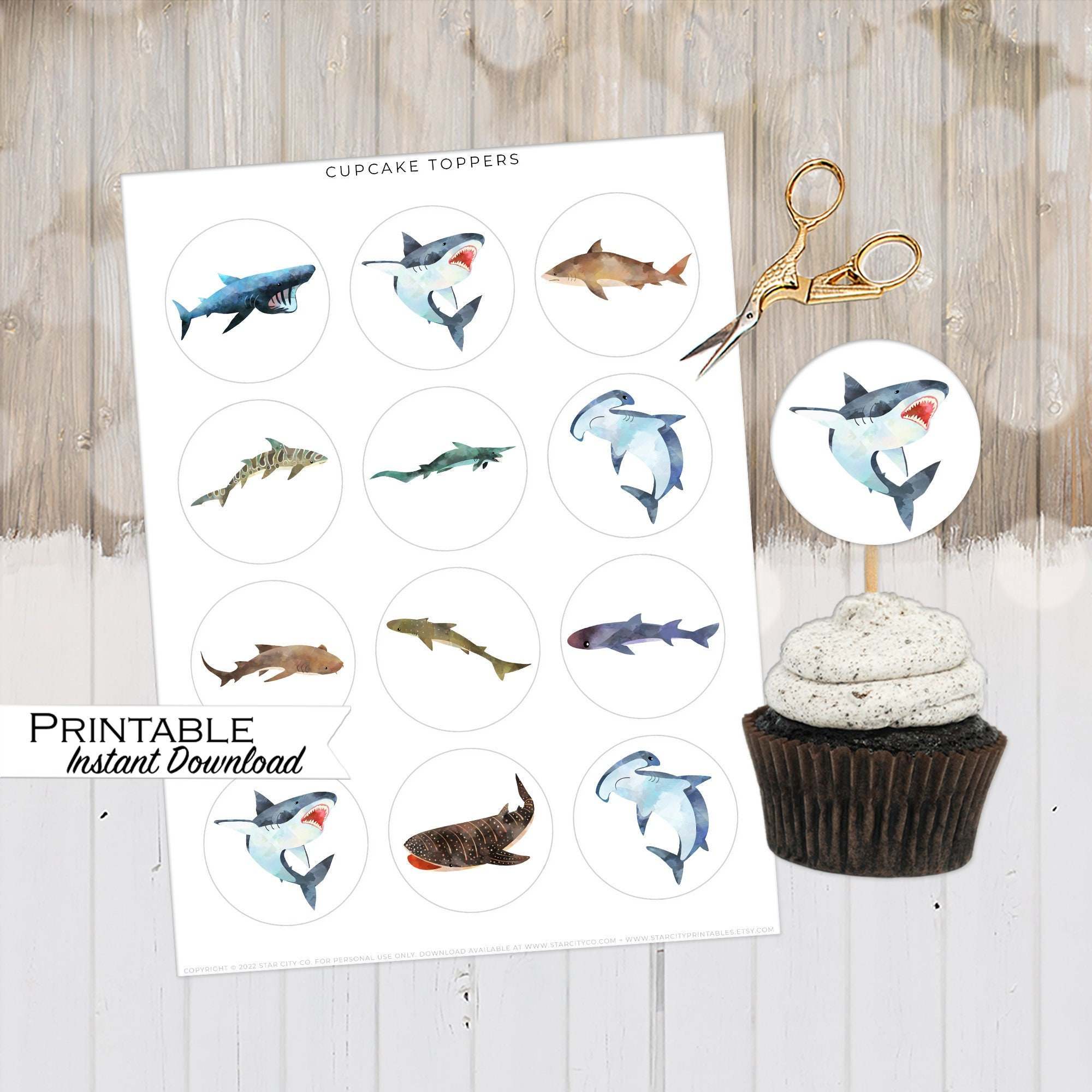 Shark Cupcake Toppers Printable, Whale Shark Birthday Diy, Great intended for Free Printable Whale Cupcake Toppers