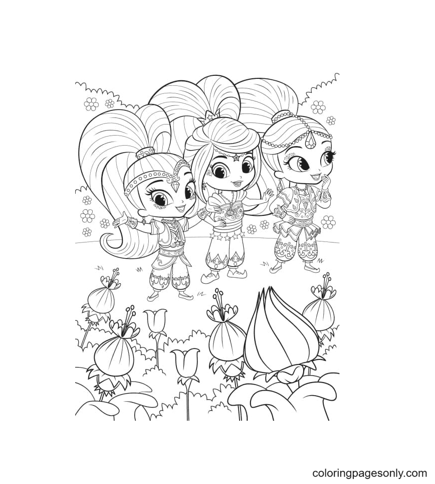 Shimmer And Shine Coloring Pages Printable For Free Download regarding Shimmer And Shine Free Printables