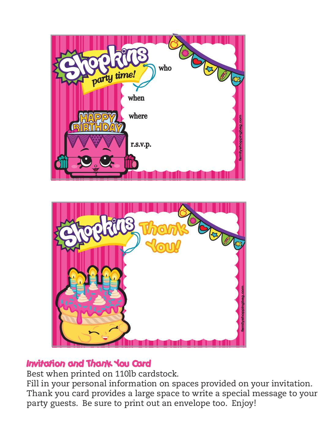 Shopkins Invitation in Shopkins Thank You Cards Free Printable