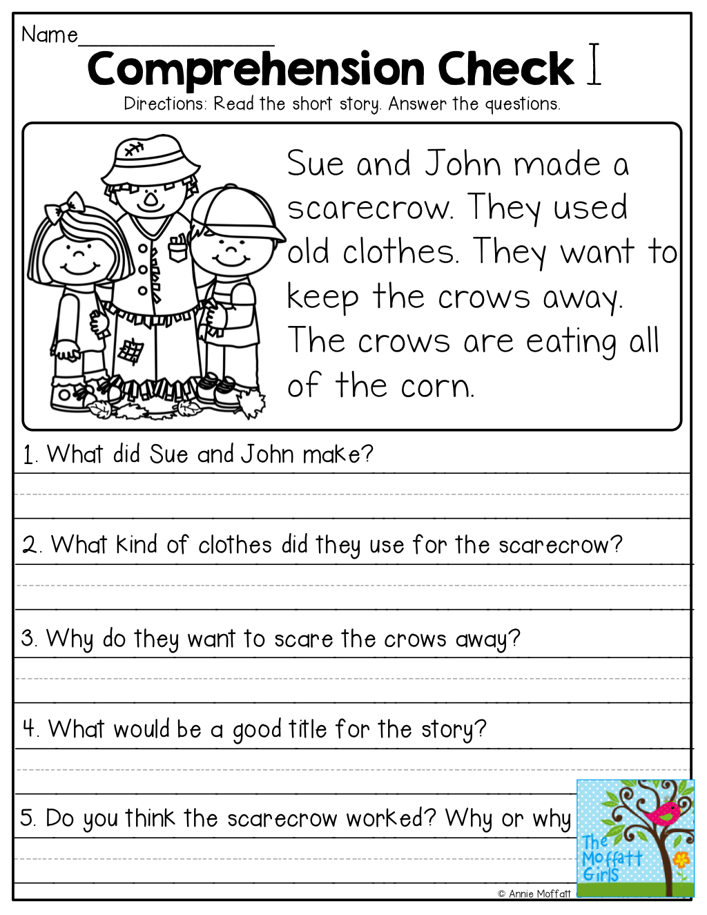 Short Stories With Comprehension Questions! 1E0 | First Grade throughout Free Printable Short Stories With Comprehension Questions