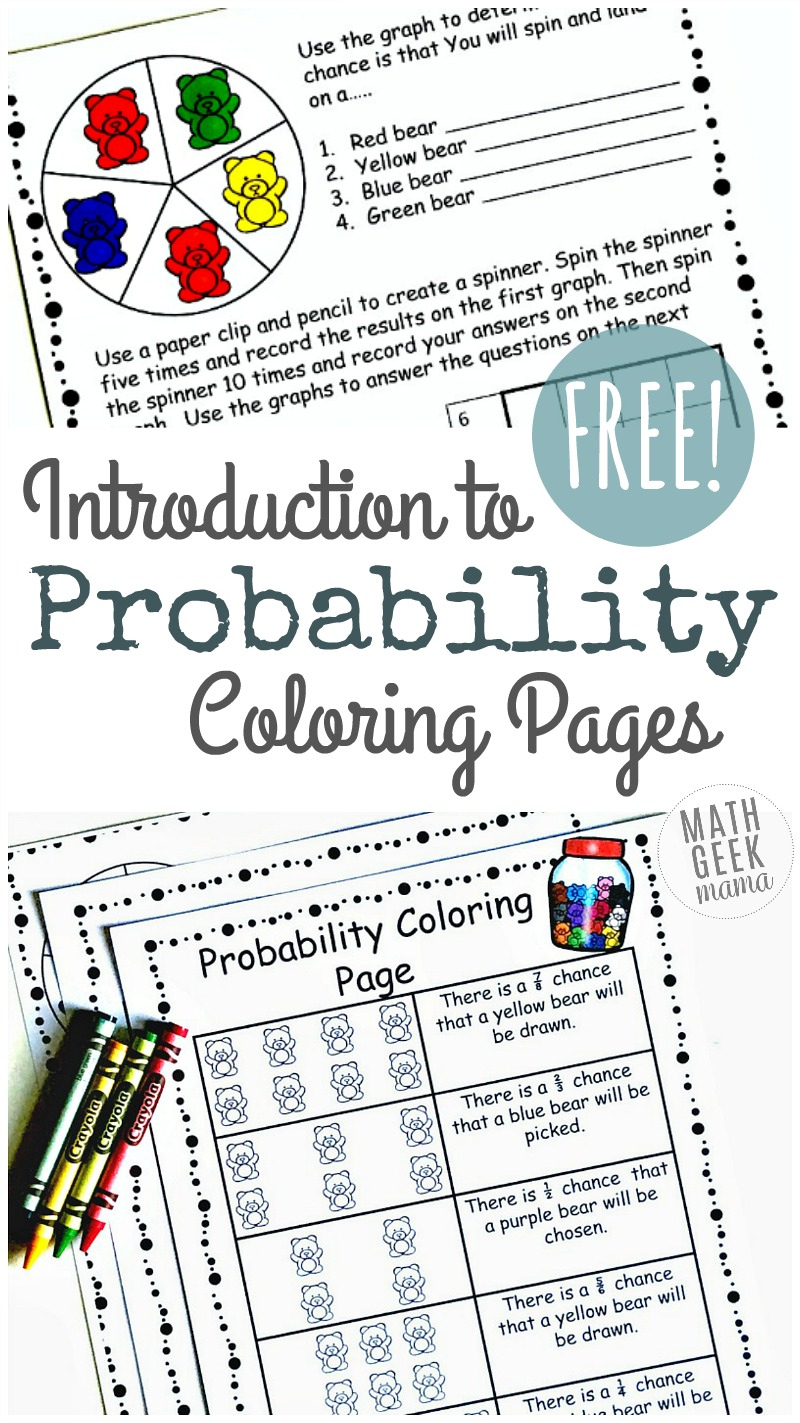 Simple Coloring Probability Worksheets For Grades 4-6 {Free} pertaining to Free Printable Probability Worksheets 4Th Grade