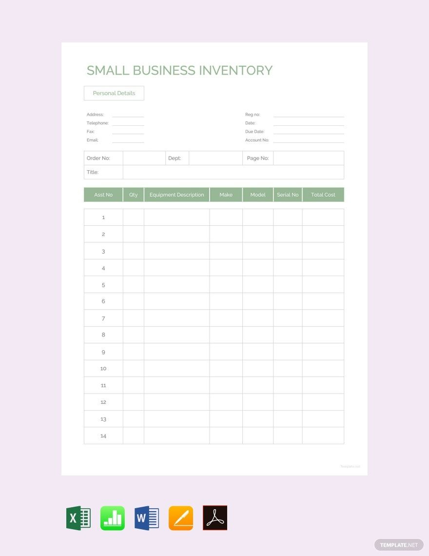 Small Business Inventory Template In Excel, Google Sheets with regard to Free Printable Inventory Sheets Business