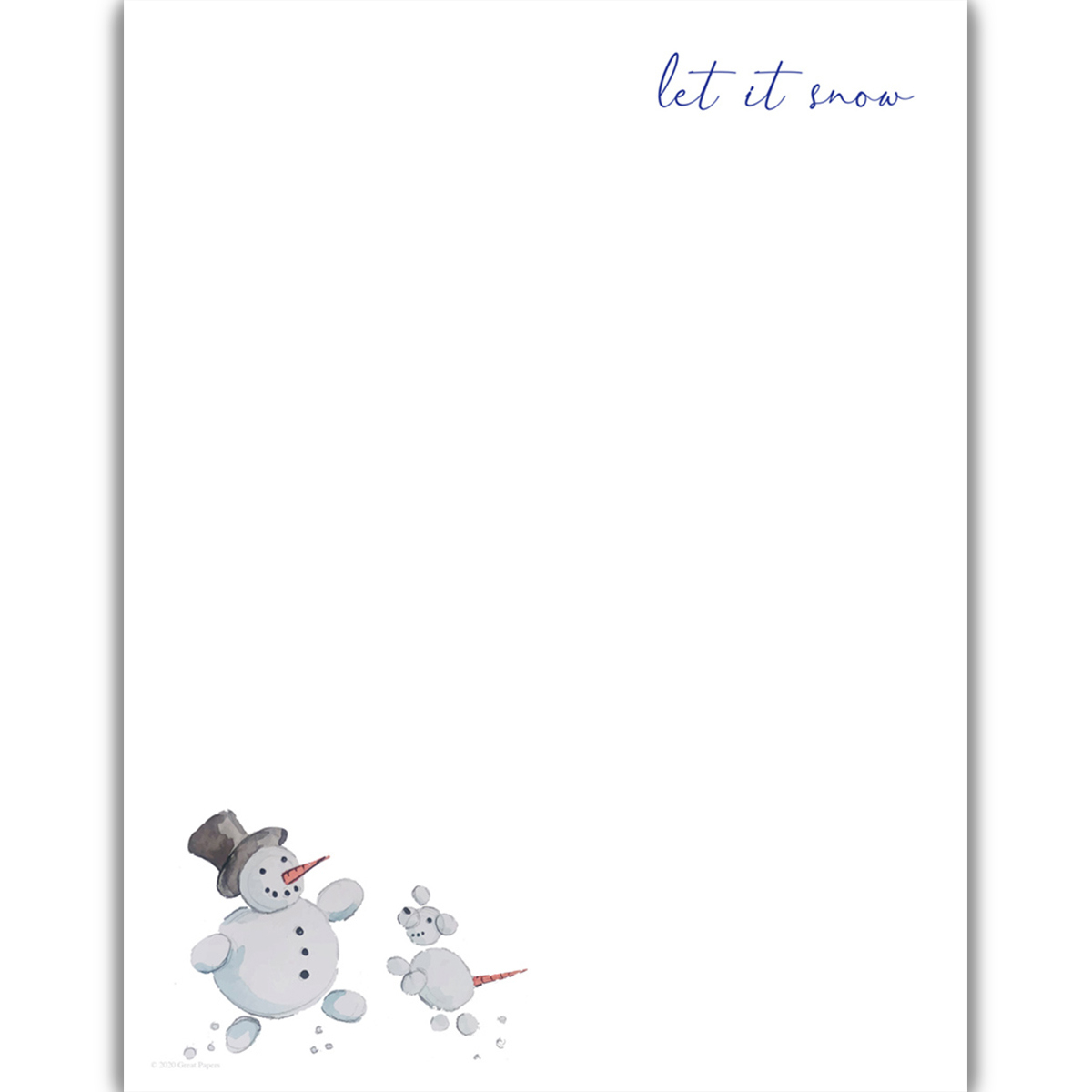 Snow Friends Hand Illustrated Letterhead [2020125] : Designer pertaining to Free Printable Snowman Stationery