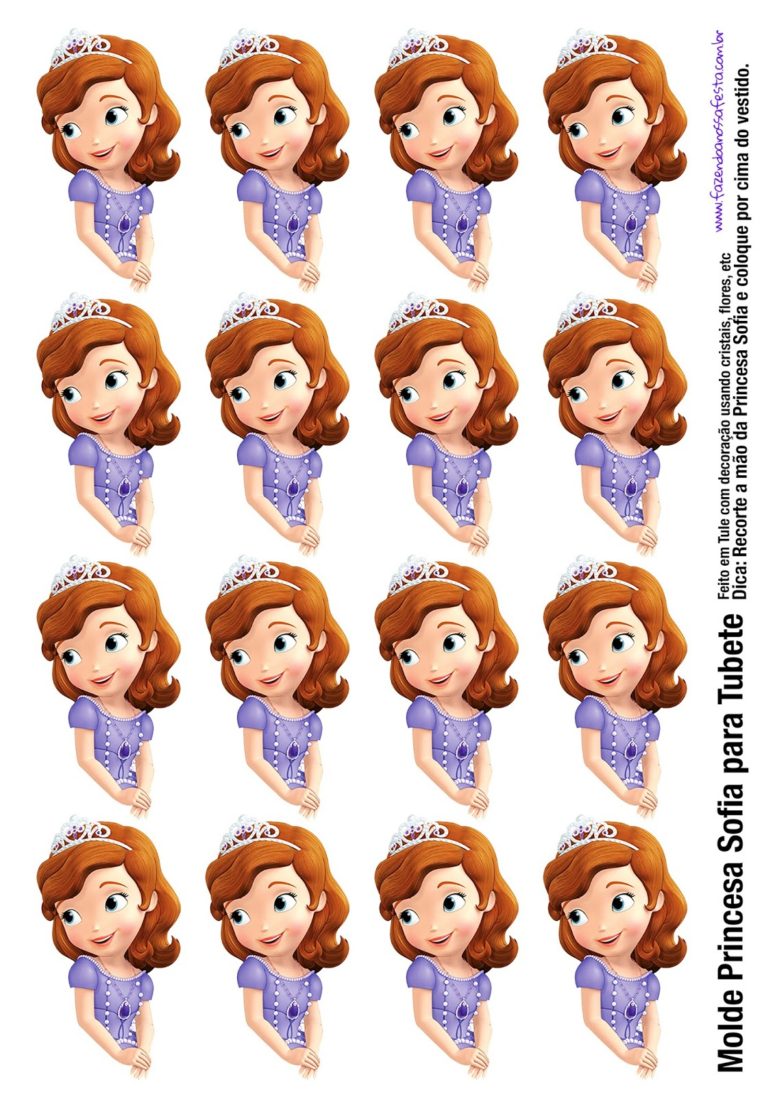 Sofia The First Free Printable Centerpieces. - Oh My Fiesta! In with Sofia the First Cupcake Toppers Free Printable