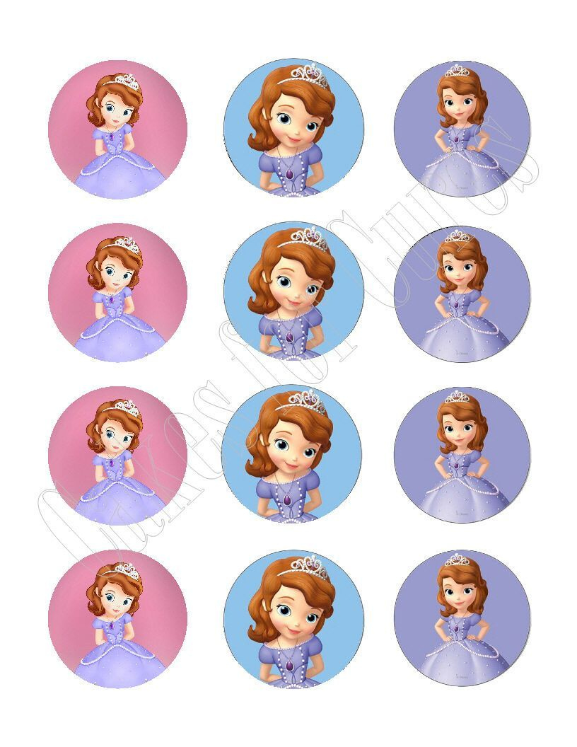 Sofia The First Princess Edible Cupcake Images Cupcake Toppers inside Sofia the First Cupcake Toppers Free Printable