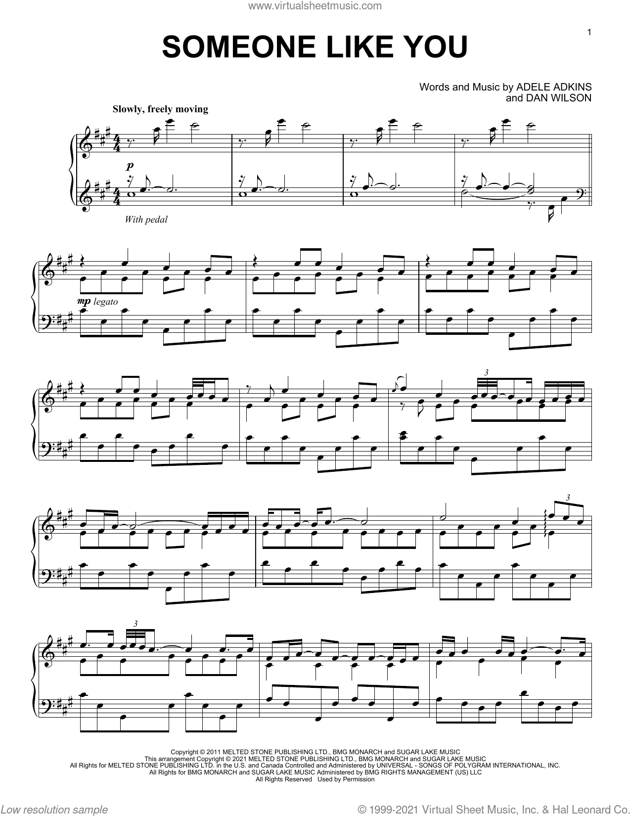 Someone Like You [Classical Version] Sheet Music For Piano Solo regarding Free Printable Sheet Music Adele Someone Like You