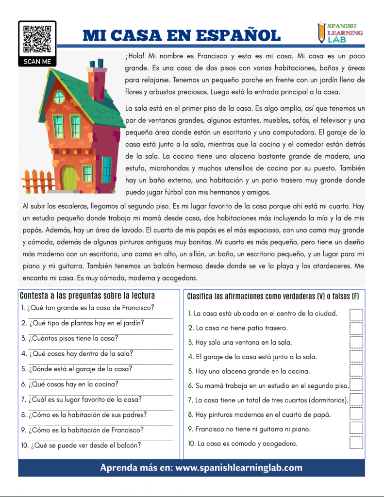 Spanish Reading Worksheets Archives - Spanish Learning Lab in Free Printable Spanish Reading Comprehension Worksheets