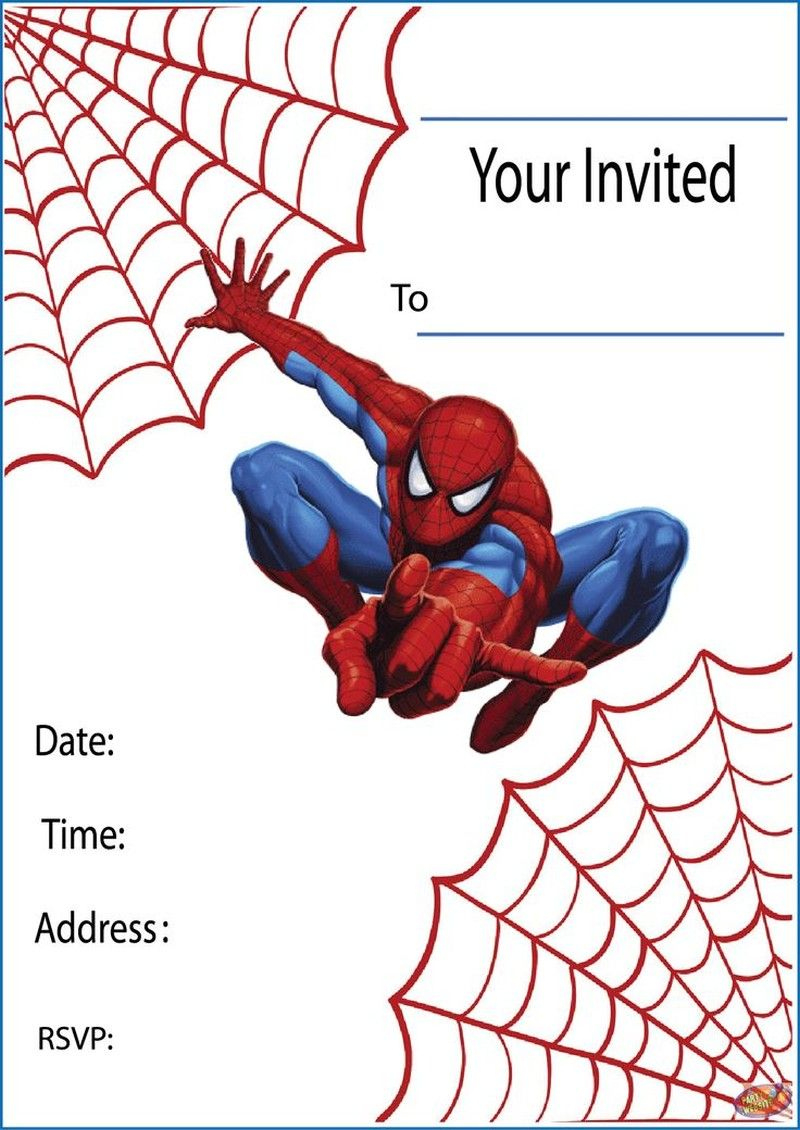 Spiderman Birthday Party Invitations regarding Free Printable Birthday Invitations For Him