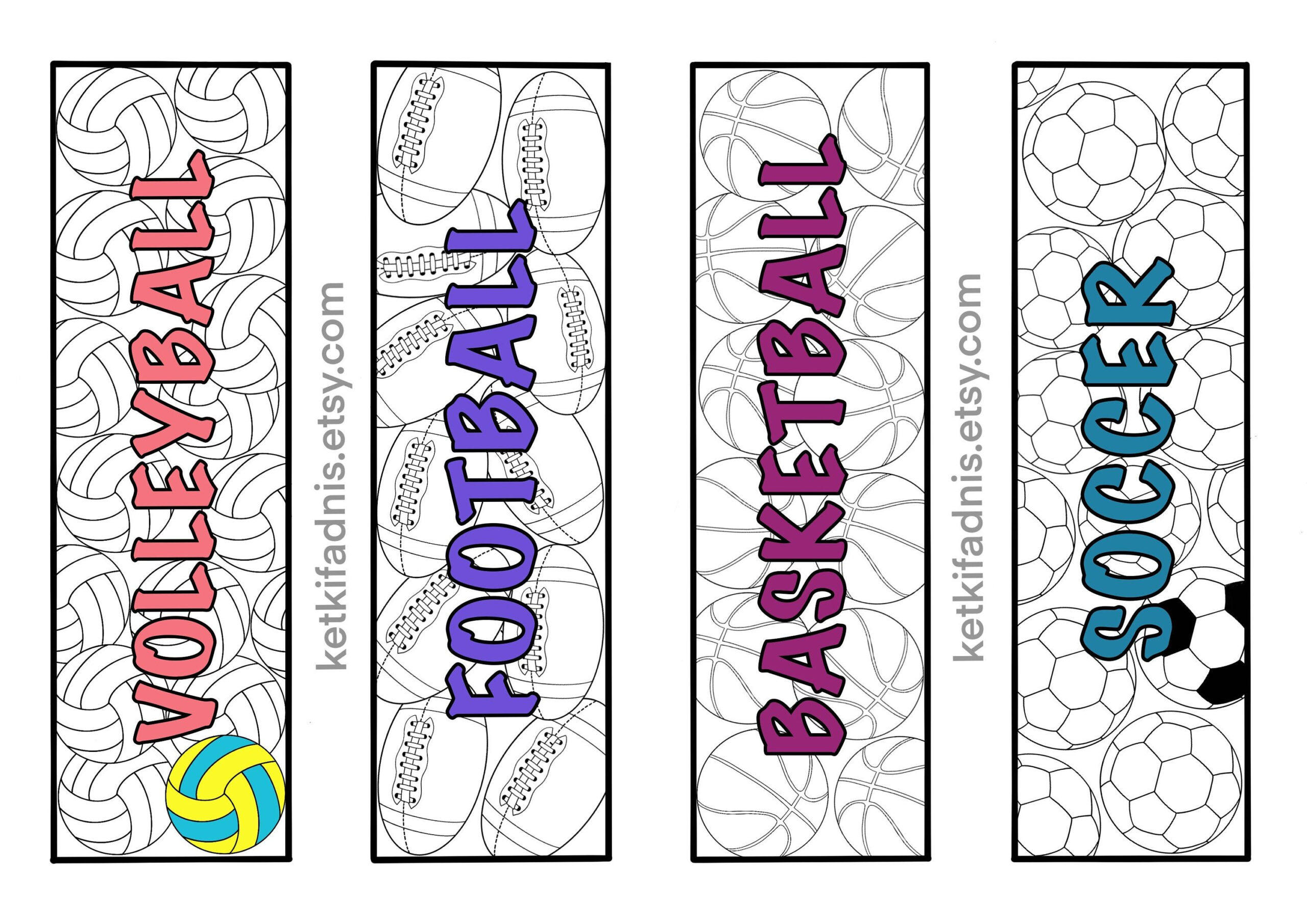 Sports Coloring Bookmarks Bookmarks Coloring Page Pdf Download for Free Printable Sports Bookmarks