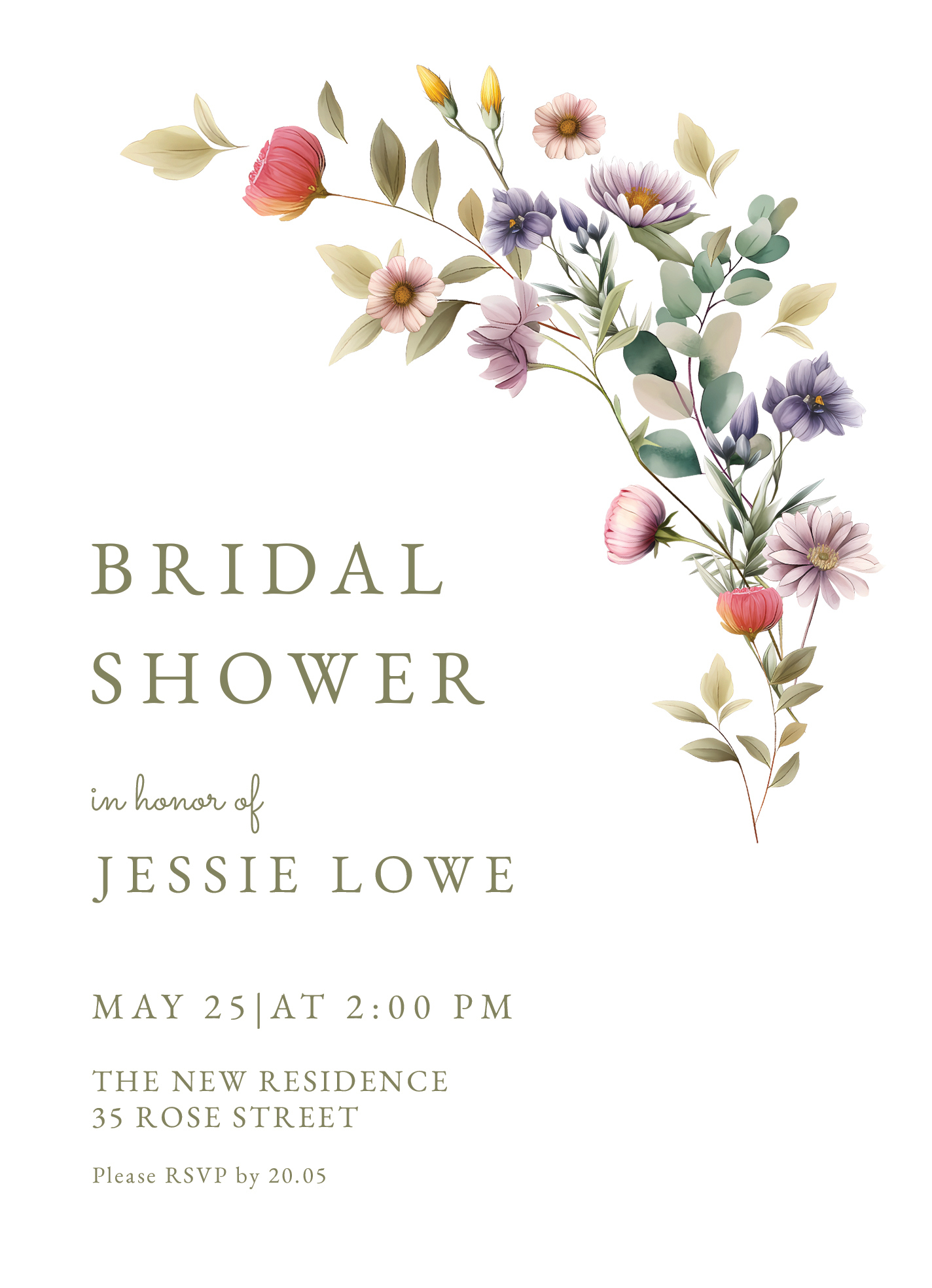 Spring Wedding Bridal Shower Invitation Free Google Docs Template inside Free Printable Bridal Shower Invitations Templates