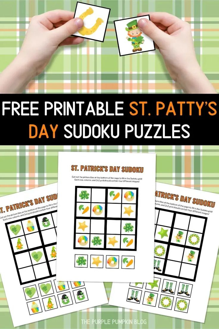 St. Patrick&amp;#039;S Day Picture Sudoku Puzzles with Free Printable Sud