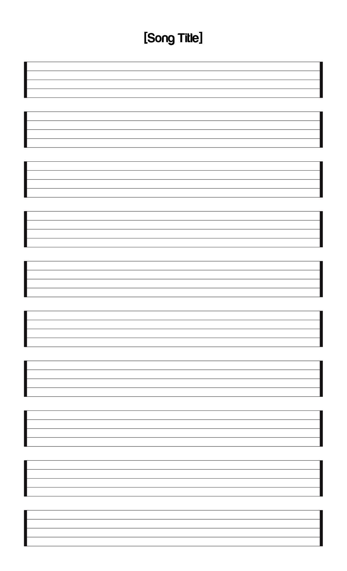 Staff Paper Blank Sheet Music - 10 Free Pdf Printables with Free Printable Music Staff