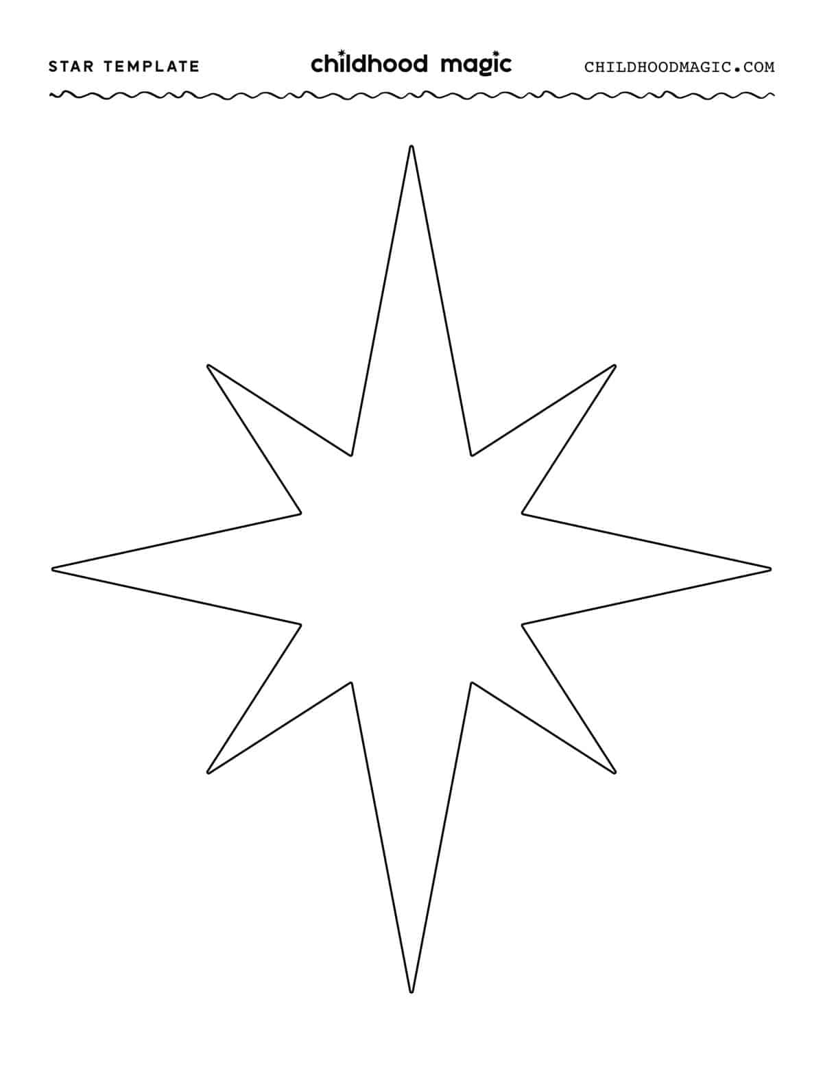 Star Template - Childhood Magic inside Star Template Free Printable