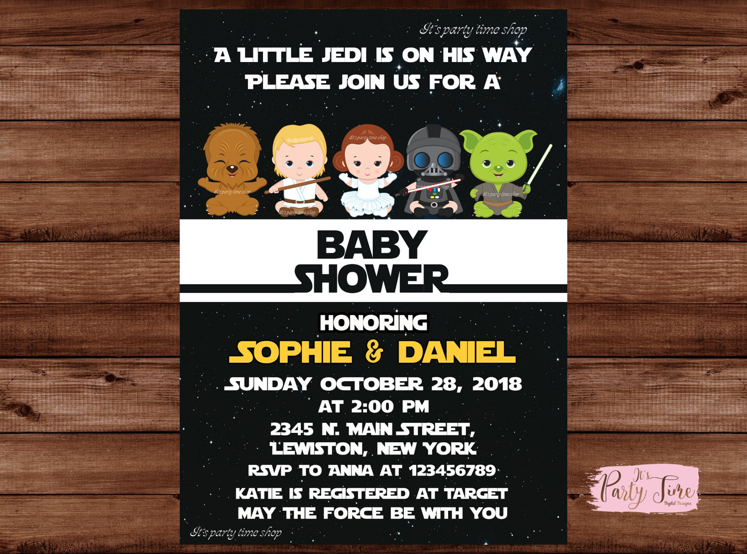 Star Wars Baby Shower Invitation - Star Wars Baby Shower - Baby Shower Invitation - Star Wars Invitation. Digital File pertaining to Free Printable Star Wars Baby Shower Invites