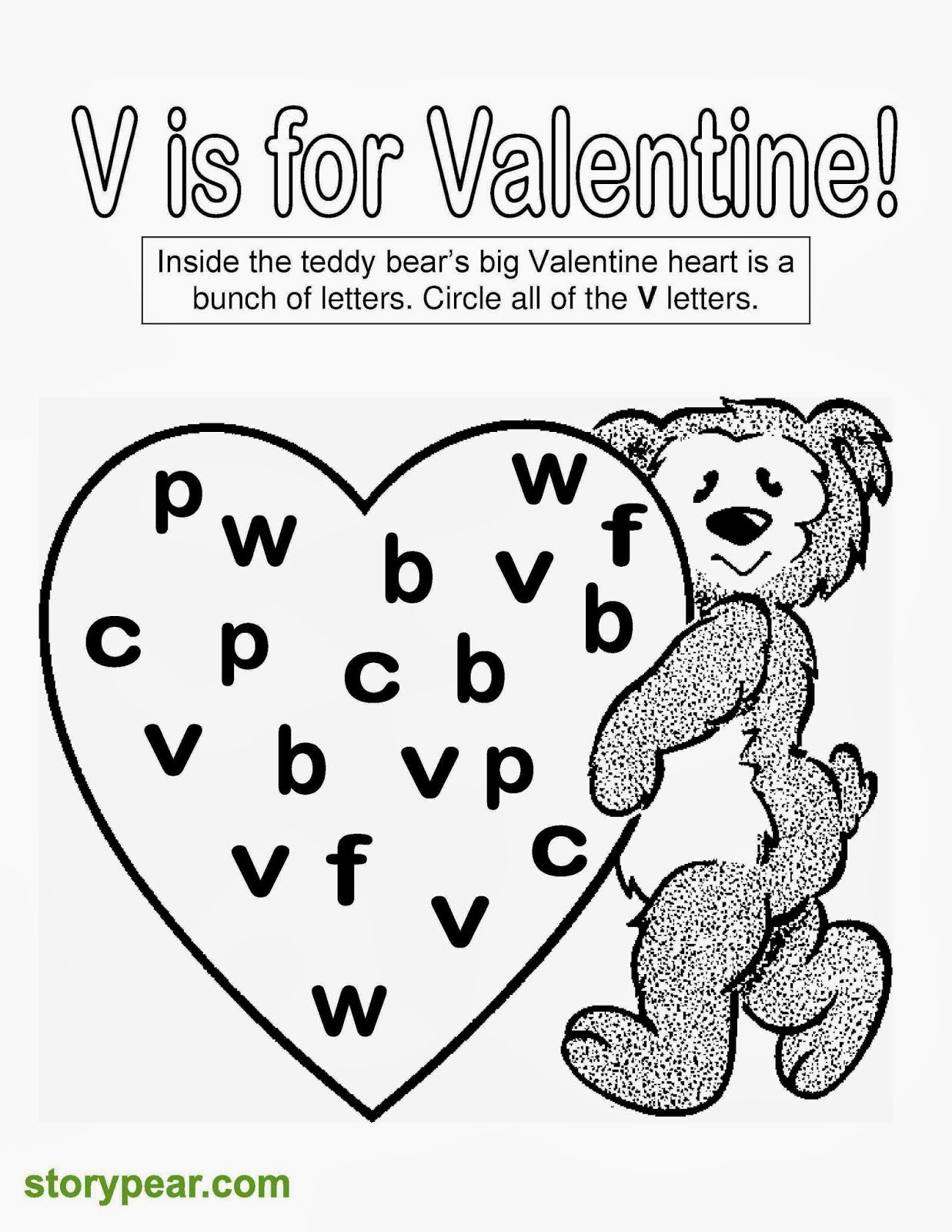 Story Pear: Free Valentine Day&amp;#039;S Printable Sheets For Preschoolers within Free Printable Preschool Valentine Worksheets