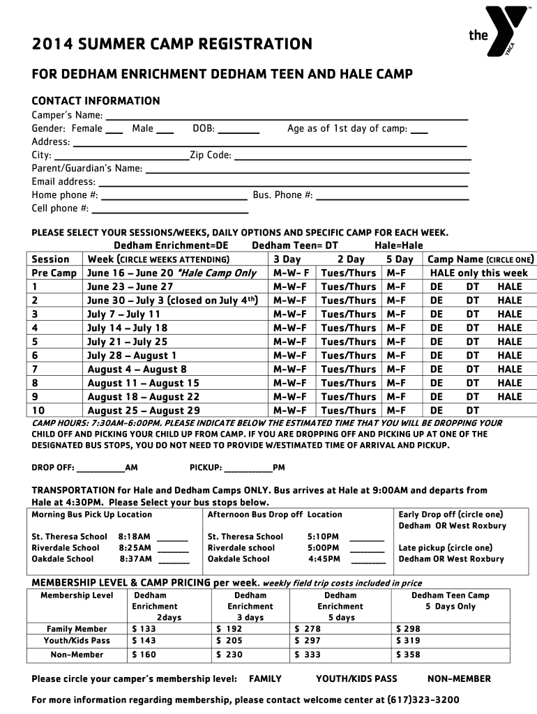 Summer Camp Registration Form Pdf: Fill Out &amp;amp; Sign Online | Dochub intended for Free Printable Summer Camp Registration Forms