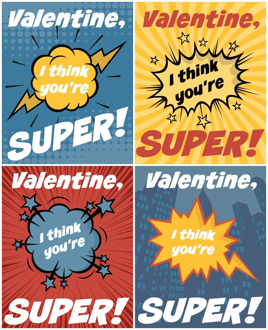 Superhero Free Printable Valentines | Valentines Printables Free in Free Printable Superman Valentine Cards