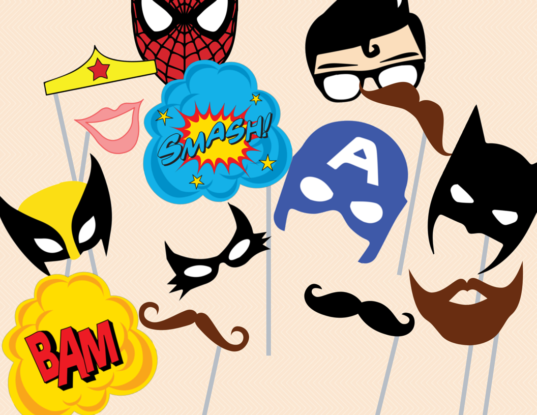 Superhero Photo Booth Props - Magical Printable inside Free Superhero Photo Booth Printables