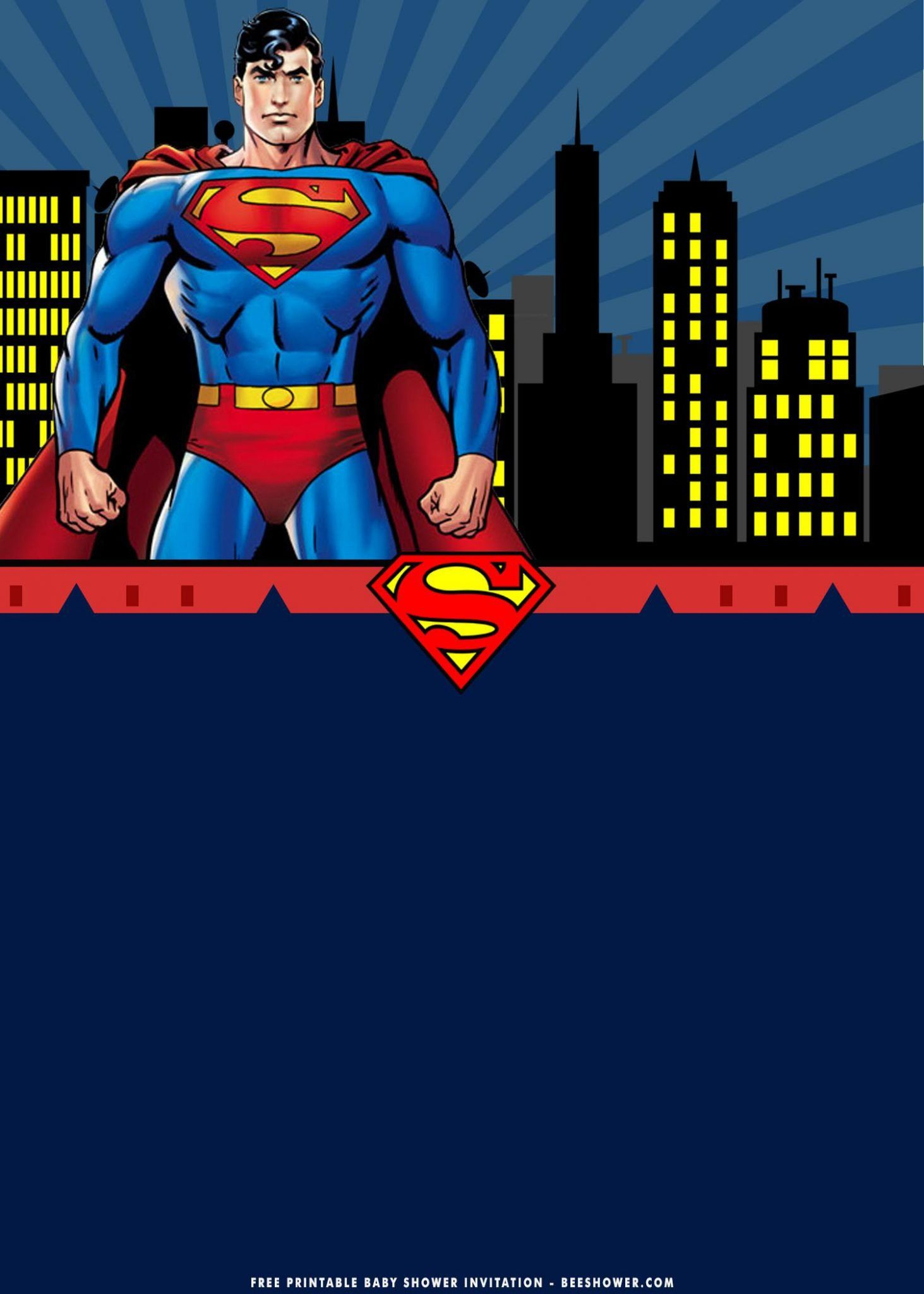 Superman Birthday Invitation Templates with regard to Free Printable Superman Invitations