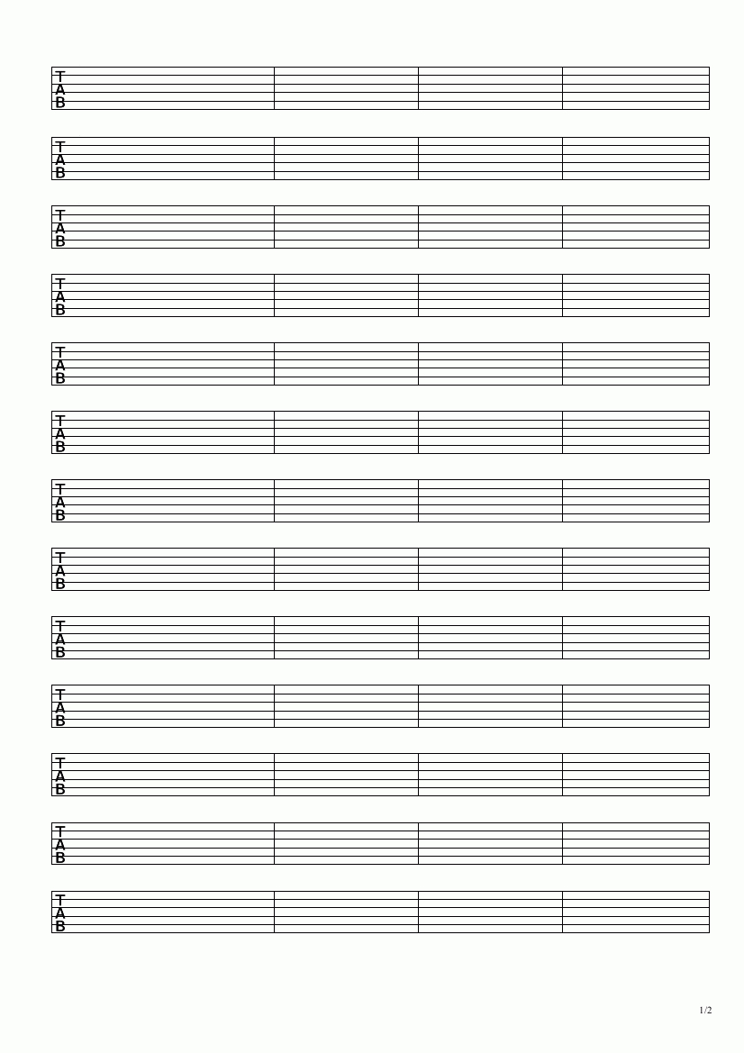 Tablature Paper Printable | Guitar Tabs, Guitar Tabs For Beginners inside Free Printable Guitar Tablature Paper