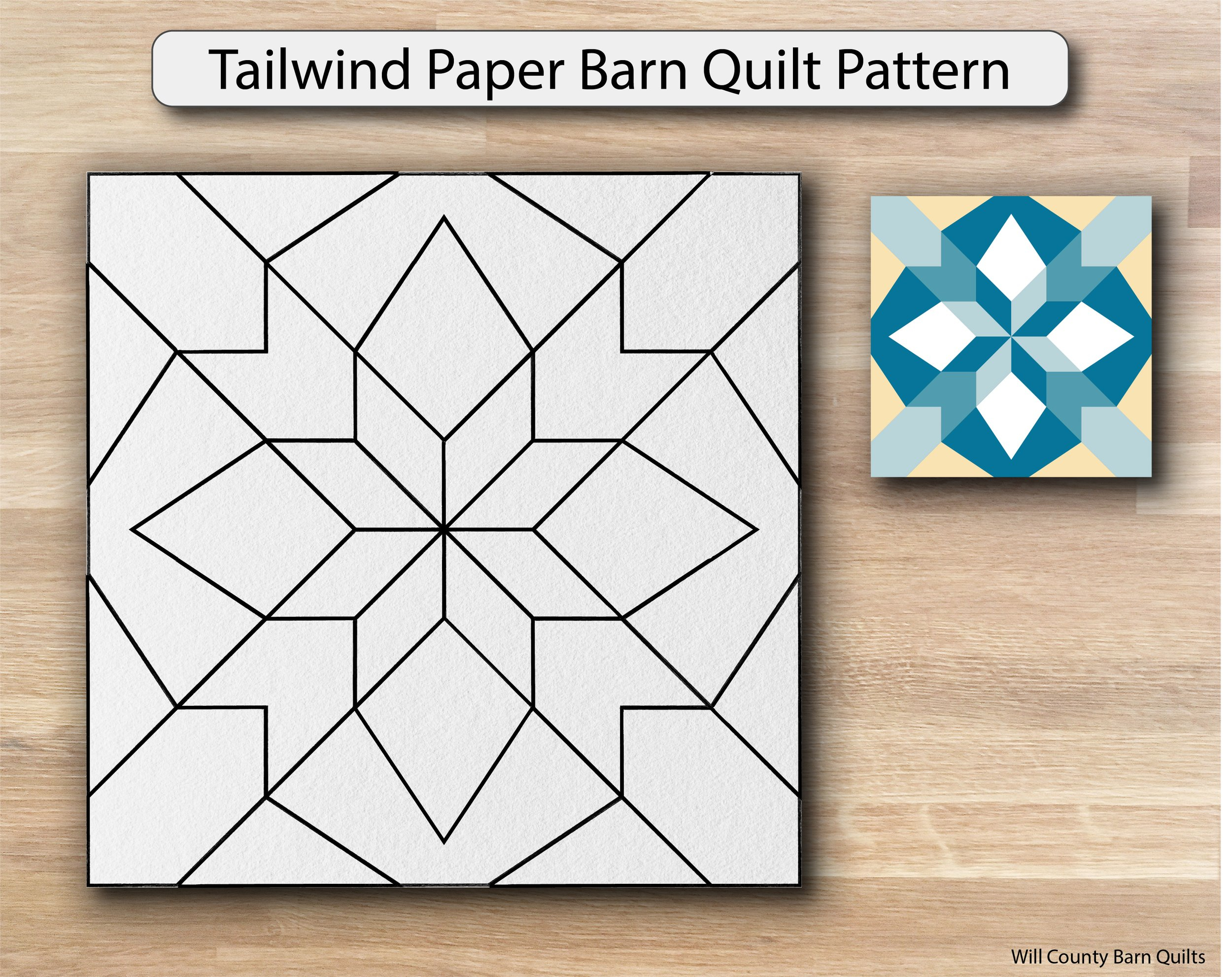 Tailwind Barn Quilt Pattern — Will County Barn Quilt Trail with Free Printable Barn Quilt Patterns