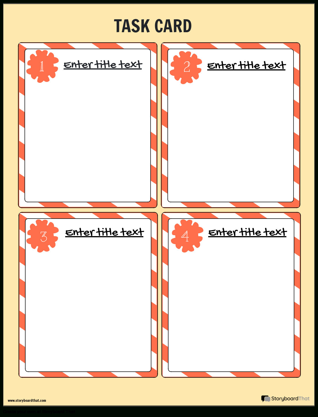 Task Card Template — Task Card Maker | Storyboardthat within Free Printable Blank Task Cards