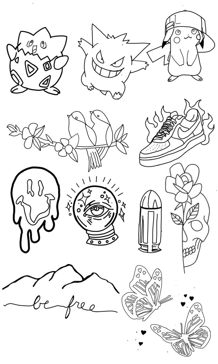 Tattoo Flash Sheet Stencil | Tattoo Design Book, Pokemon Tattoo throughout Free Printable Flash Tattoo