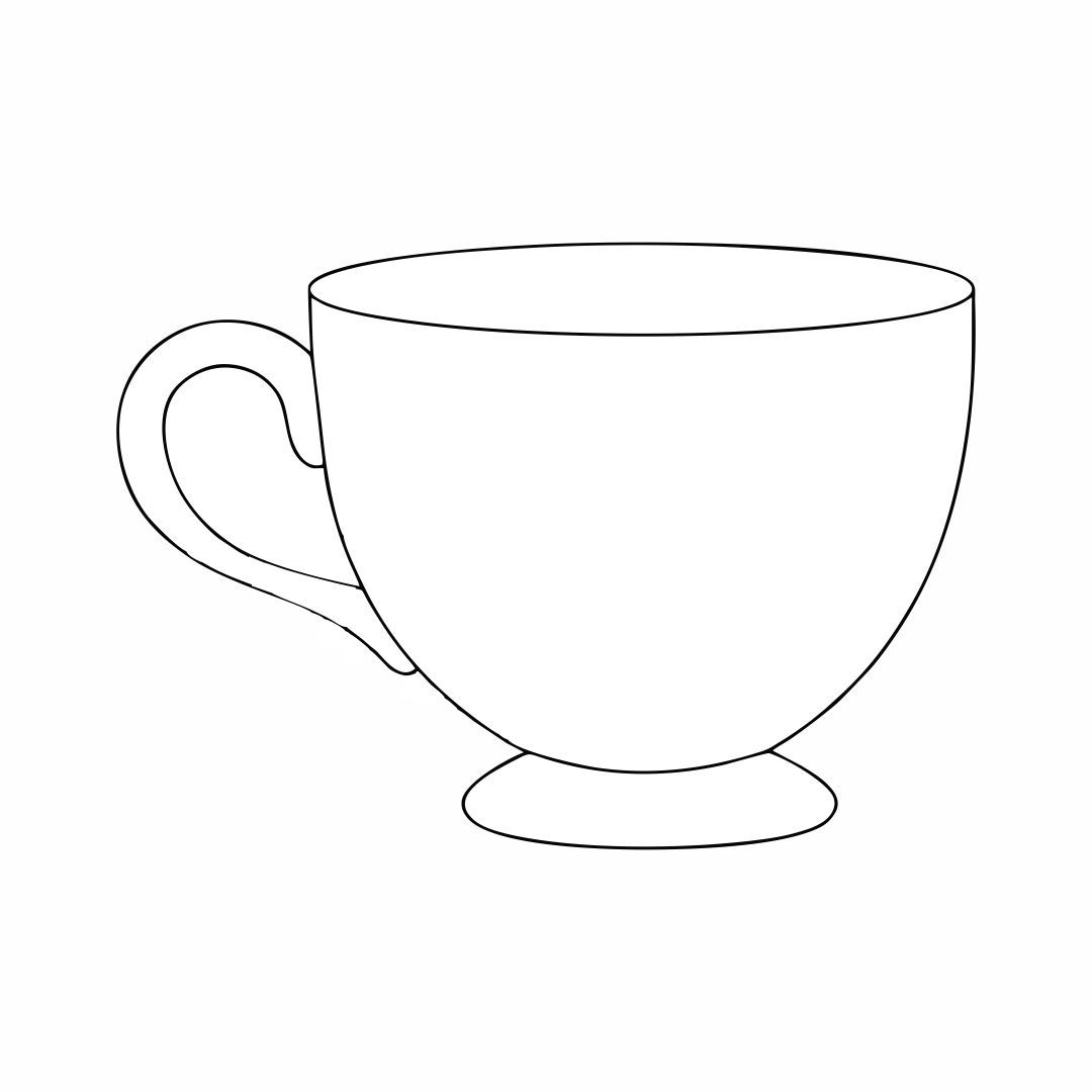 Tea Cup Template Free Printable | Printablee | Paper Tea Cups for Free Printable Teacup Template