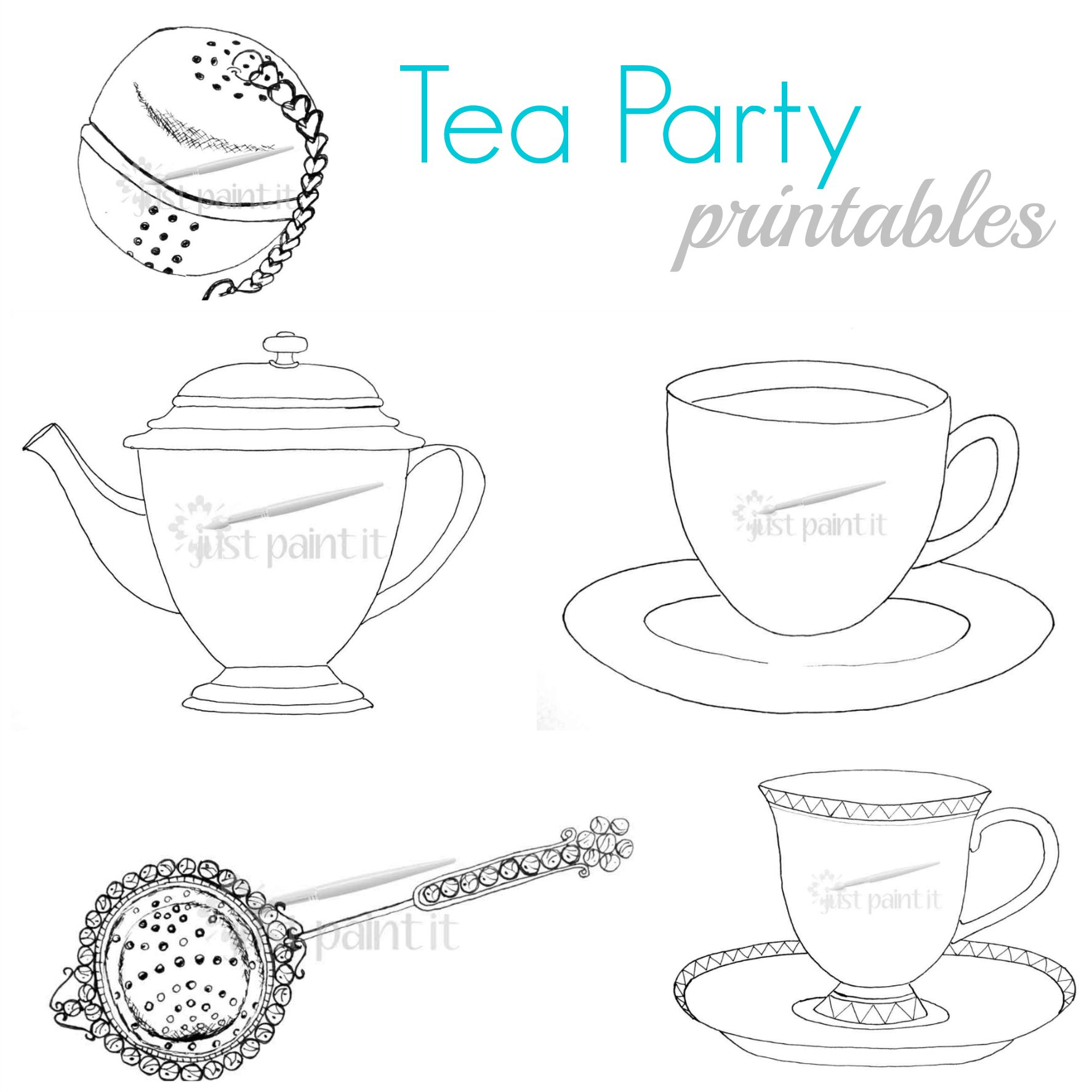 Tea Party Printables with regard to Free Printable Tea Cup Coloring Pages