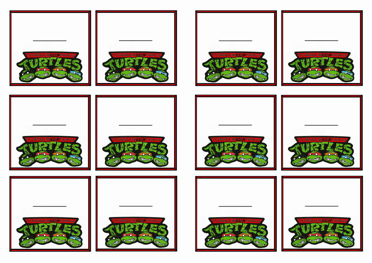 Teenage Mutant Ninja Turtles Name Tags – Birthday Printable intended for Free Printable Tmnt Food Labels