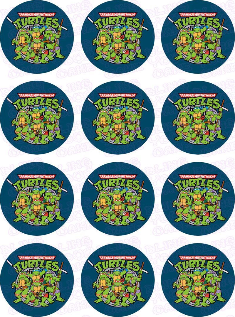 Teenage Mutant Ninja Turtles Tmnt Inspired Edible Icing Cupcake regarding Free Printable Teenage Mutant Ninja Turtle Cupcake Toppers