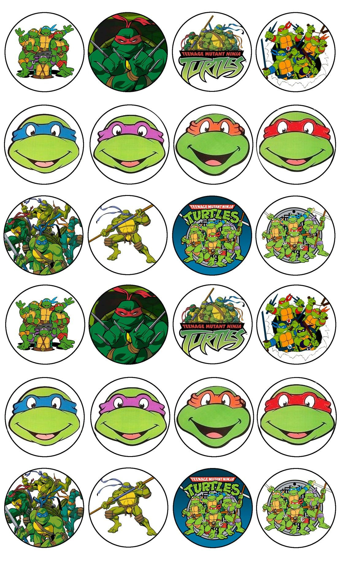 Teenage Mutant Ninja Turtles Tmnt Leonardo Donatello Raphael And with Free Printable Teenage Mutant Ninja Turtle Cupcake Toppers