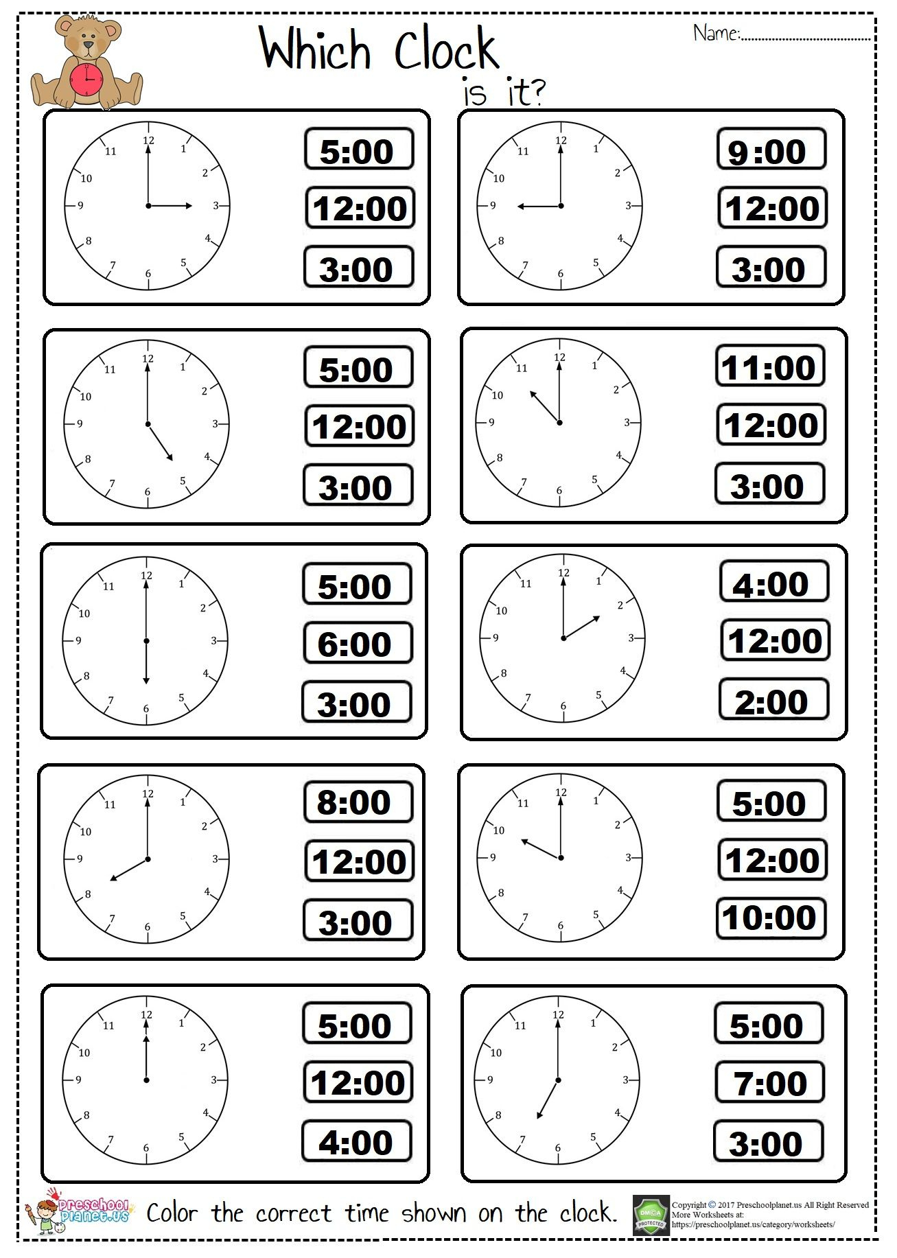 Tell The Time Worksheet | Time Worksheets, Kindergarten Telling in Free Printable Time Worksheets For Kindergarten