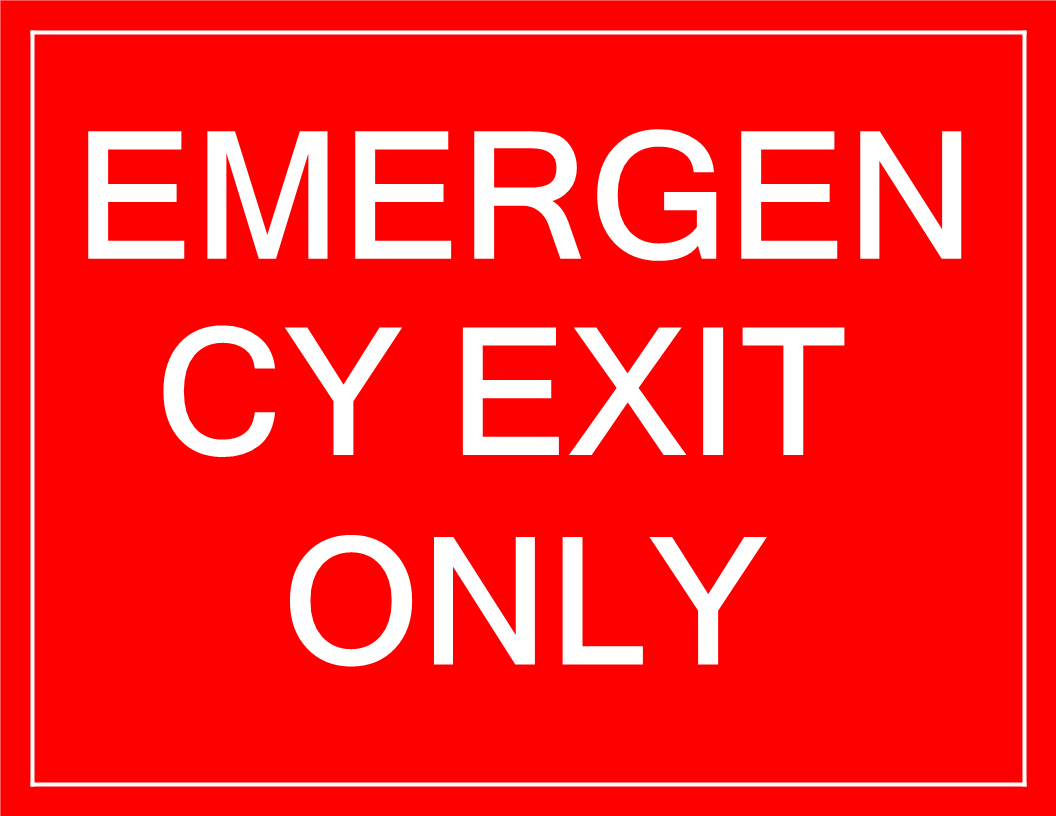 Temporary Emergency Exit Sign - Download This Free Printable regarding Free Printable Emergency Exit Only Signs