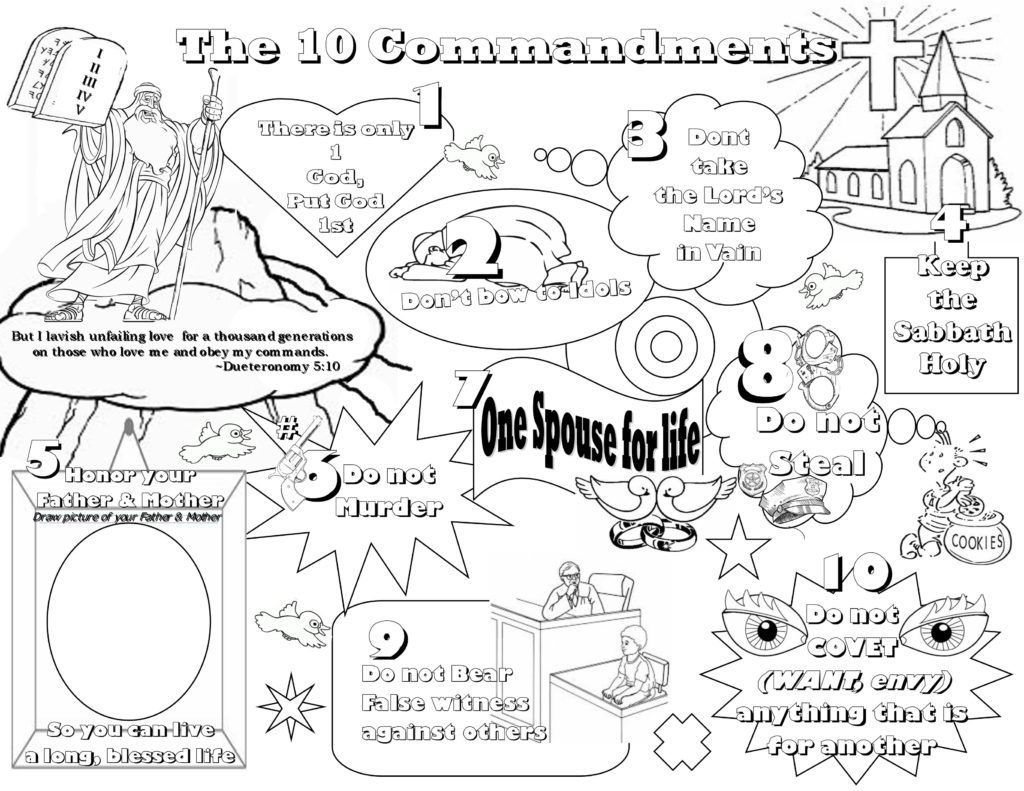 Ten Commandments Coloring Pages - Best Coloring Pages For Kids in Free Printable Ten Commandments Coloring Pages