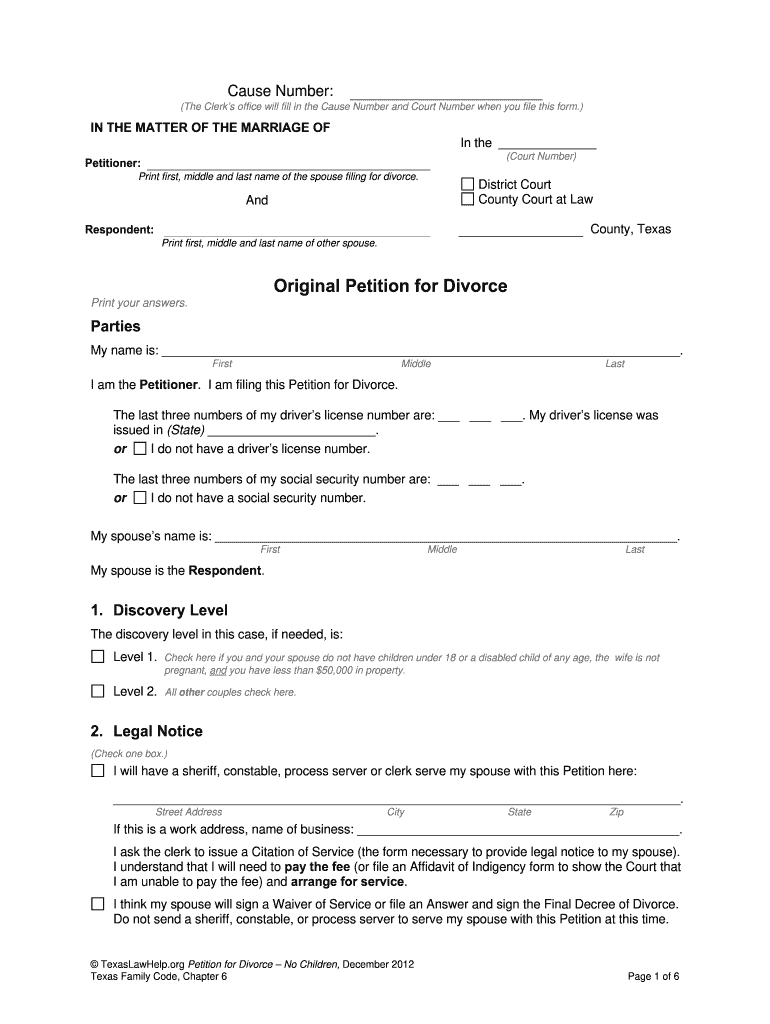 Texas Divorce Forms Pdf: Fill Out &amp;amp; Sign Online | Dochub throughout Free Printable Divorce Forms Texas