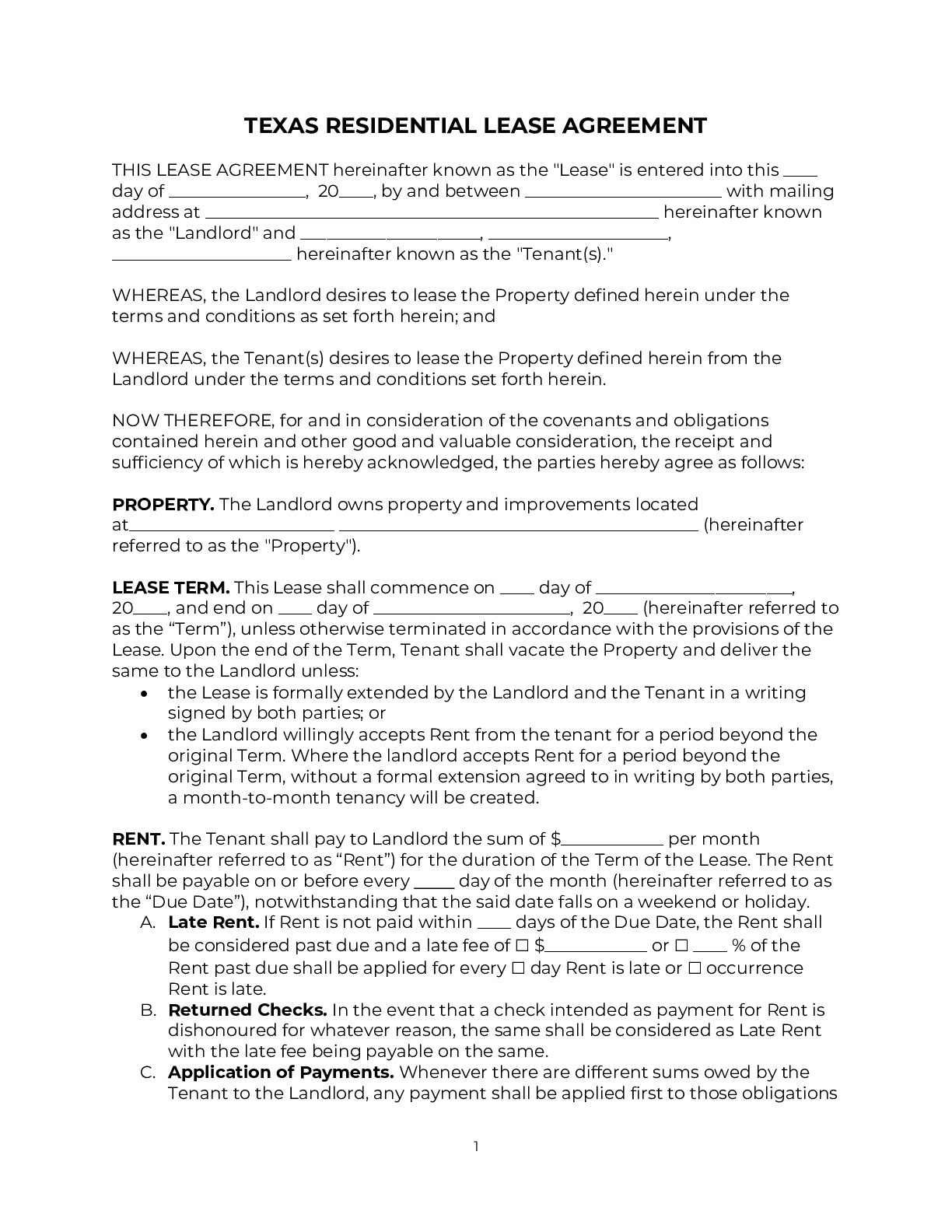 Texas Rental Lease Agreement Template [2024 ] | Pdf &amp;amp; Doc regarding Free Printable Lease Agreement Texas