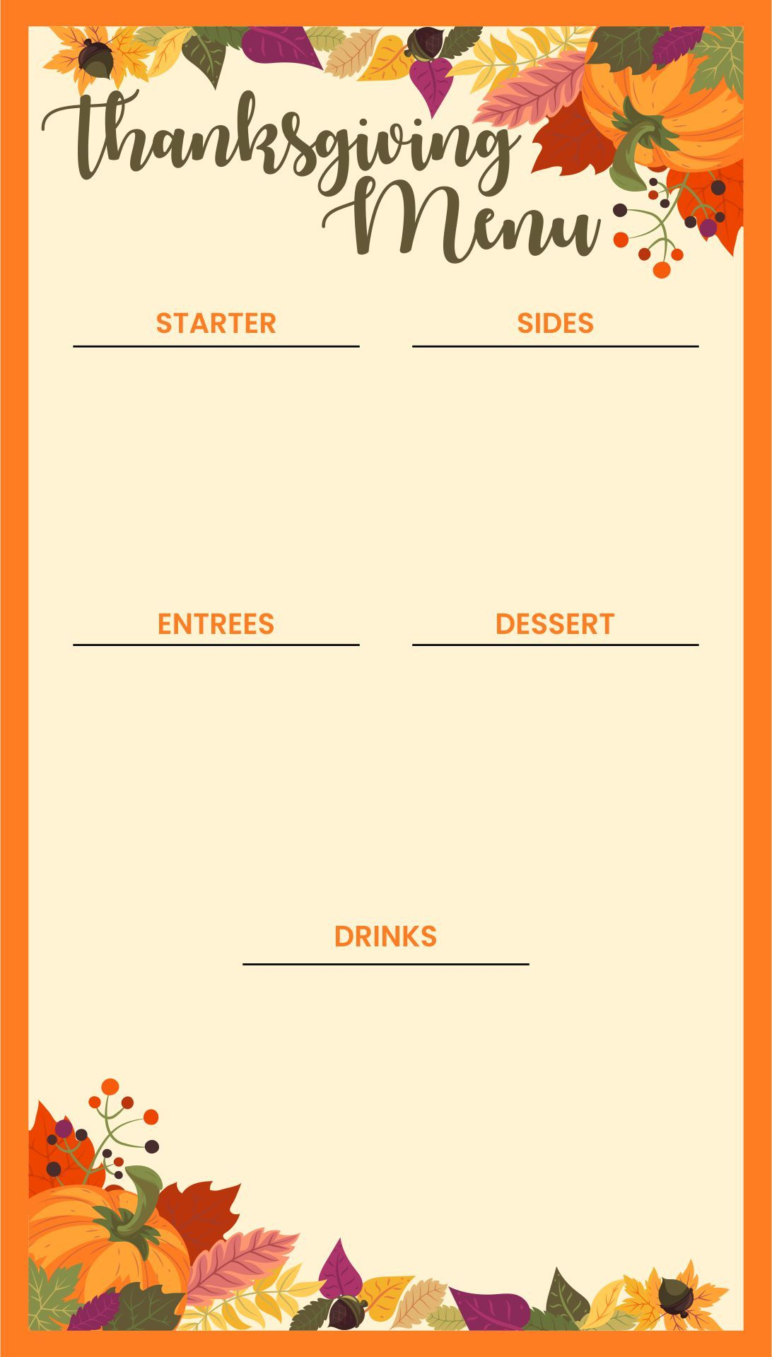 Thanksgiving Menu Templates - 10 Free Pdf Printables | Printablee regarding Free Printable Thanksgiving Menu Template