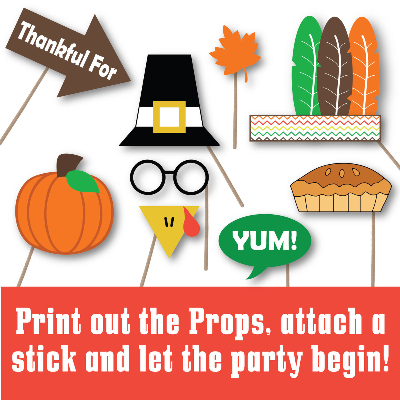 Thanksgiving Photo Booth Props - Svg Cut Files - Dxf - Png - Jpeg in Free Printable Thanksgiving Photo Props